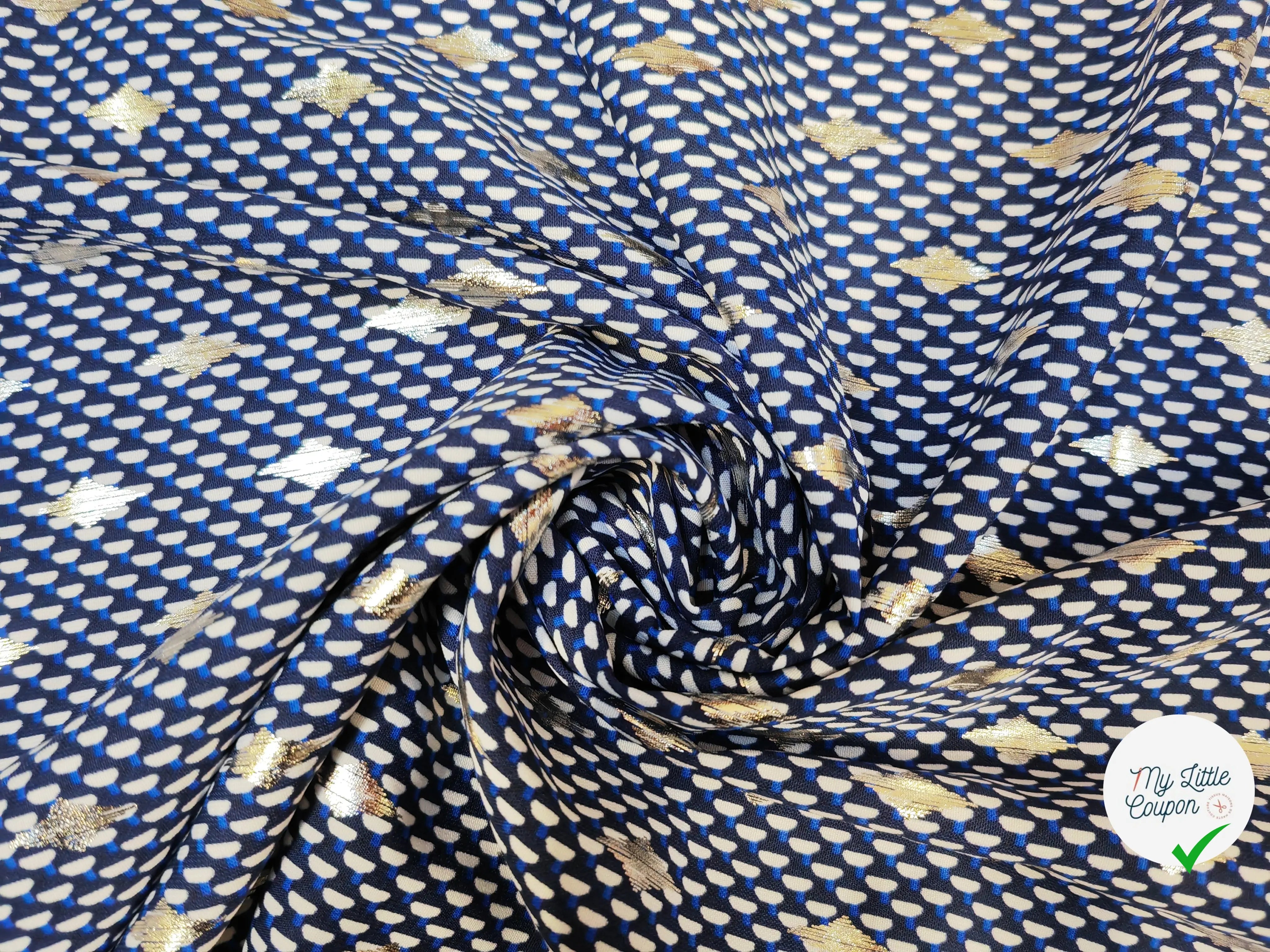 WOOLPEACH PTIT CERCLE BICOLORE RAYURE ARGENTÉ FOND BLEU - My Little Coupon