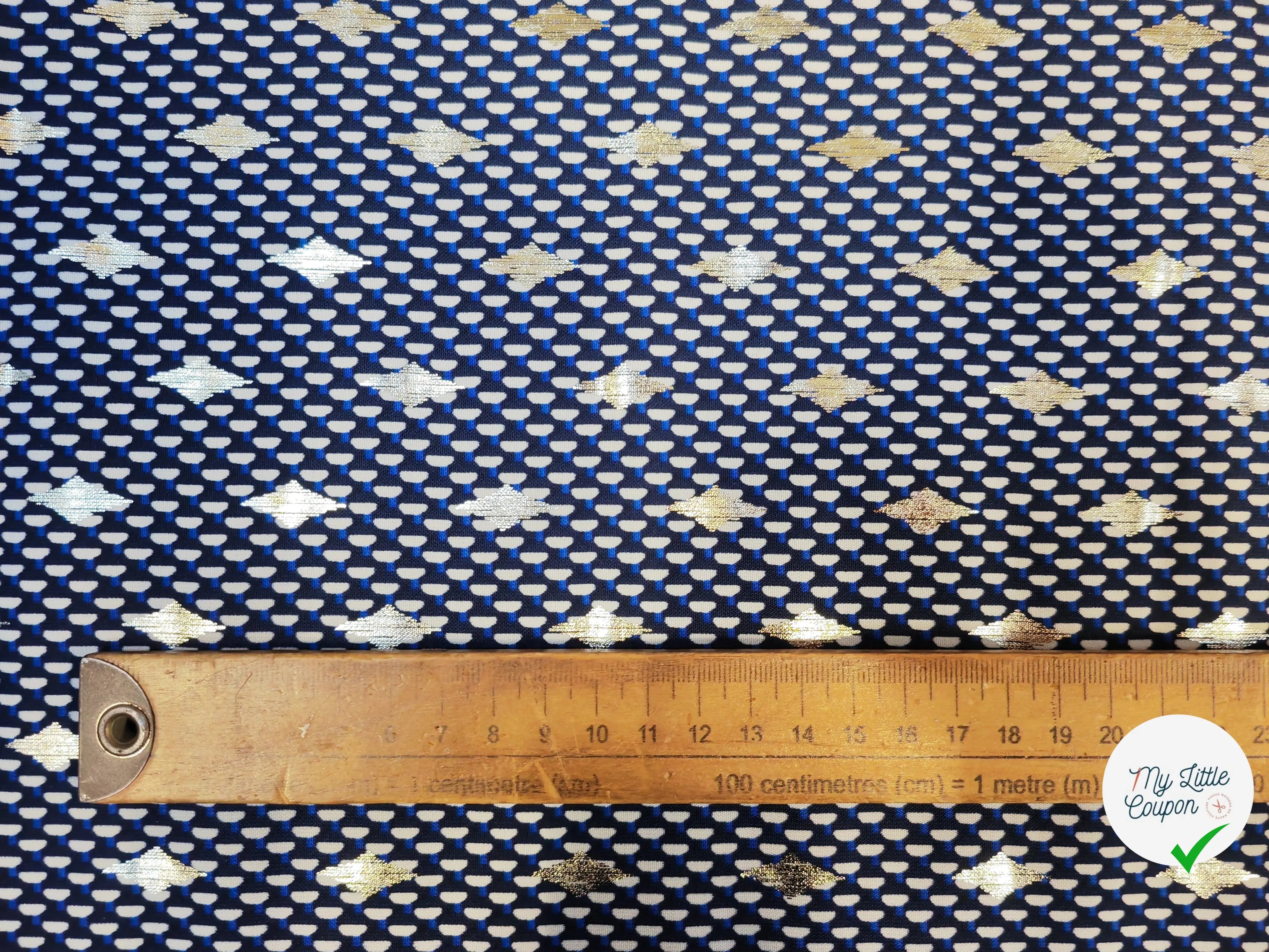 WOOLPEACH PTIT CERCLE BICOLORE RAYURE ARGENTÉ FOND BLEU - My Little Coupon