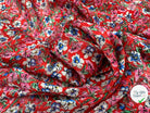 YORYU SATIN STRIPE IMPRIMÉ FLEURS FOND ROUGE MLC INTERN