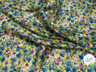 YORYU SATIN STRIPE IMPRIMÉ FLEURS VERTES FOND JAUNE MLC INTERN
