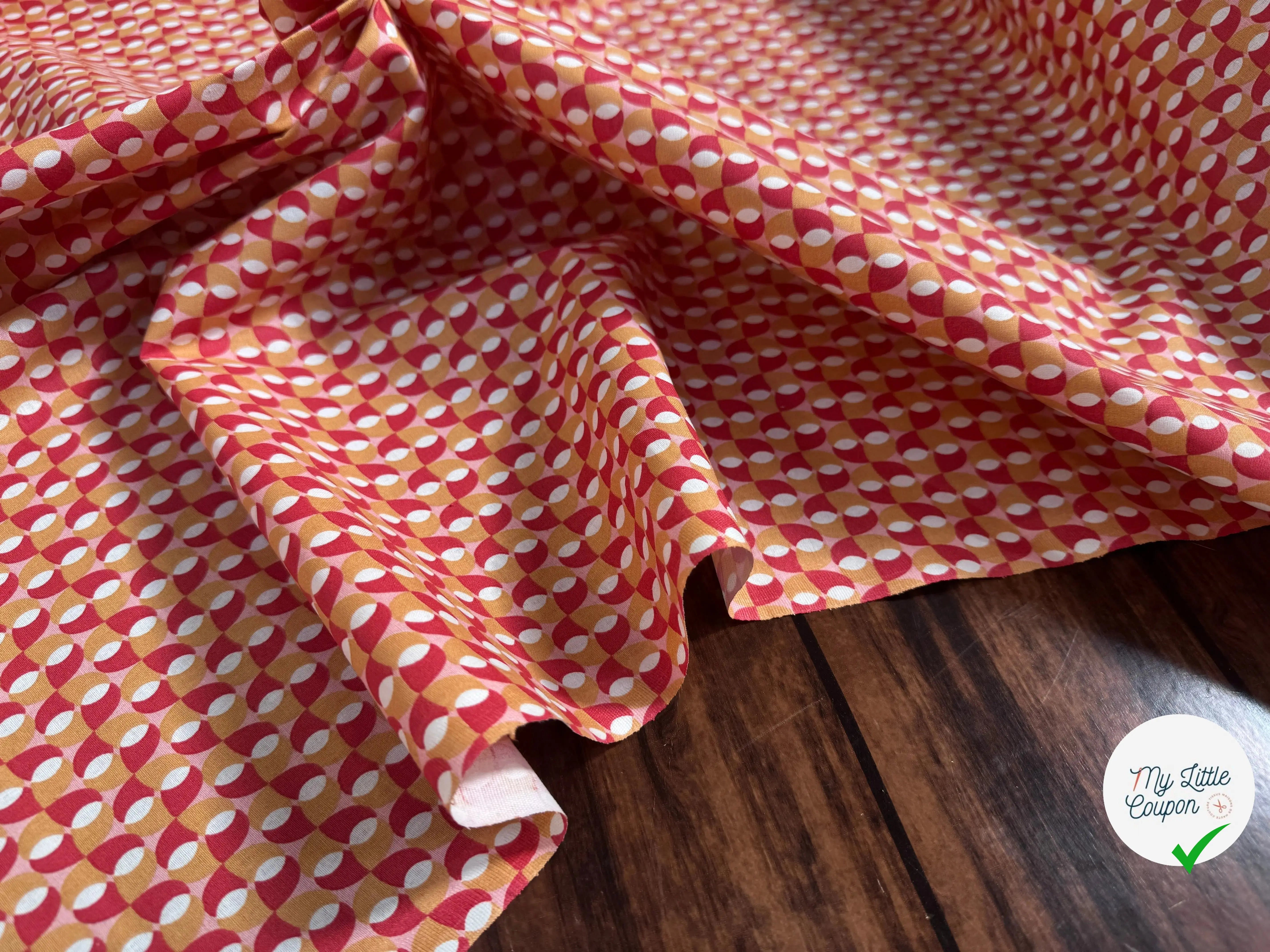 COTONNADE BOHAZIA OCRE/ROSE 4B D4 150 - My Little Coupon