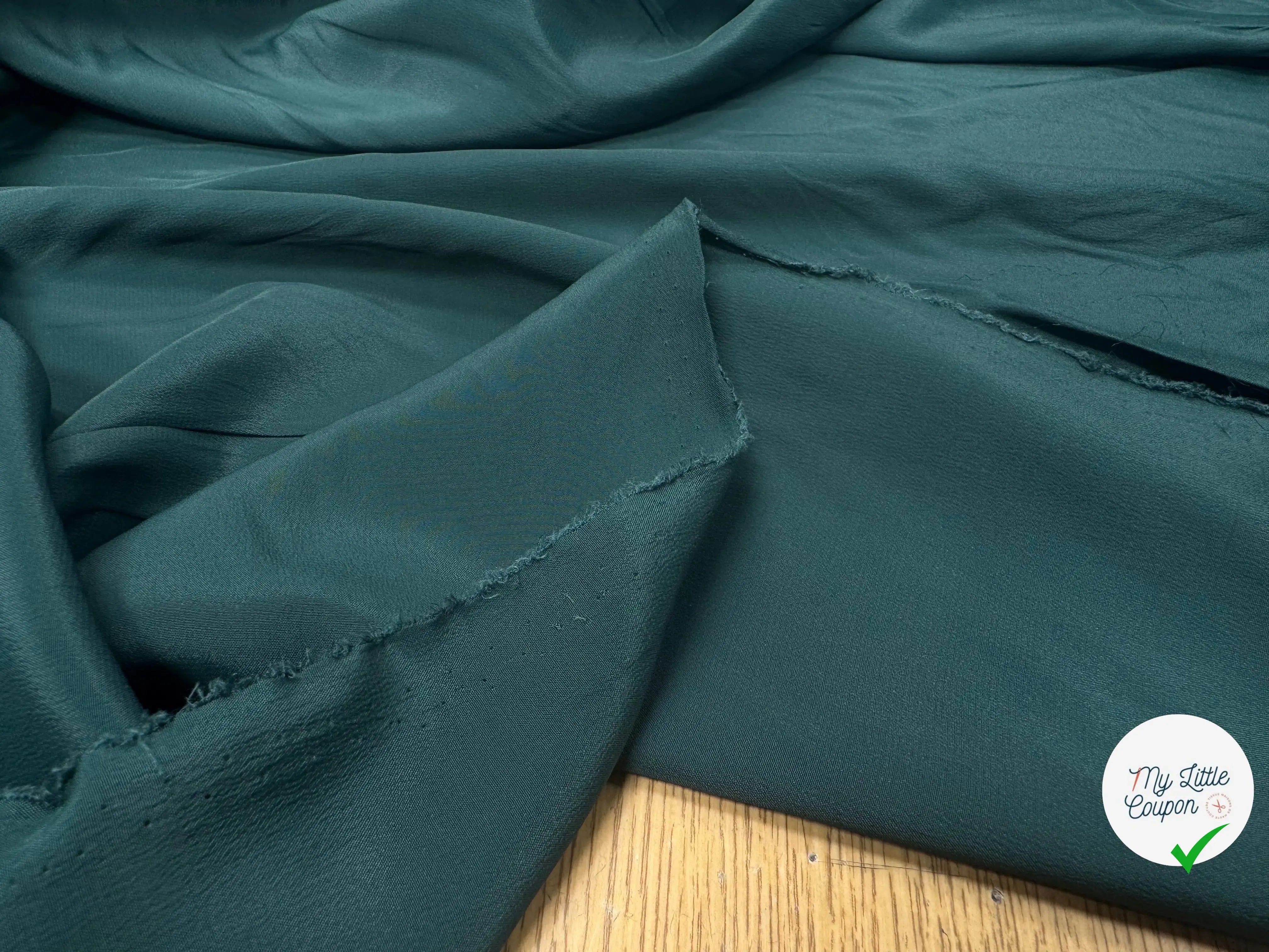CREPE DE CHINE 100% SOIE VERT SAPIN - My Little Coupon