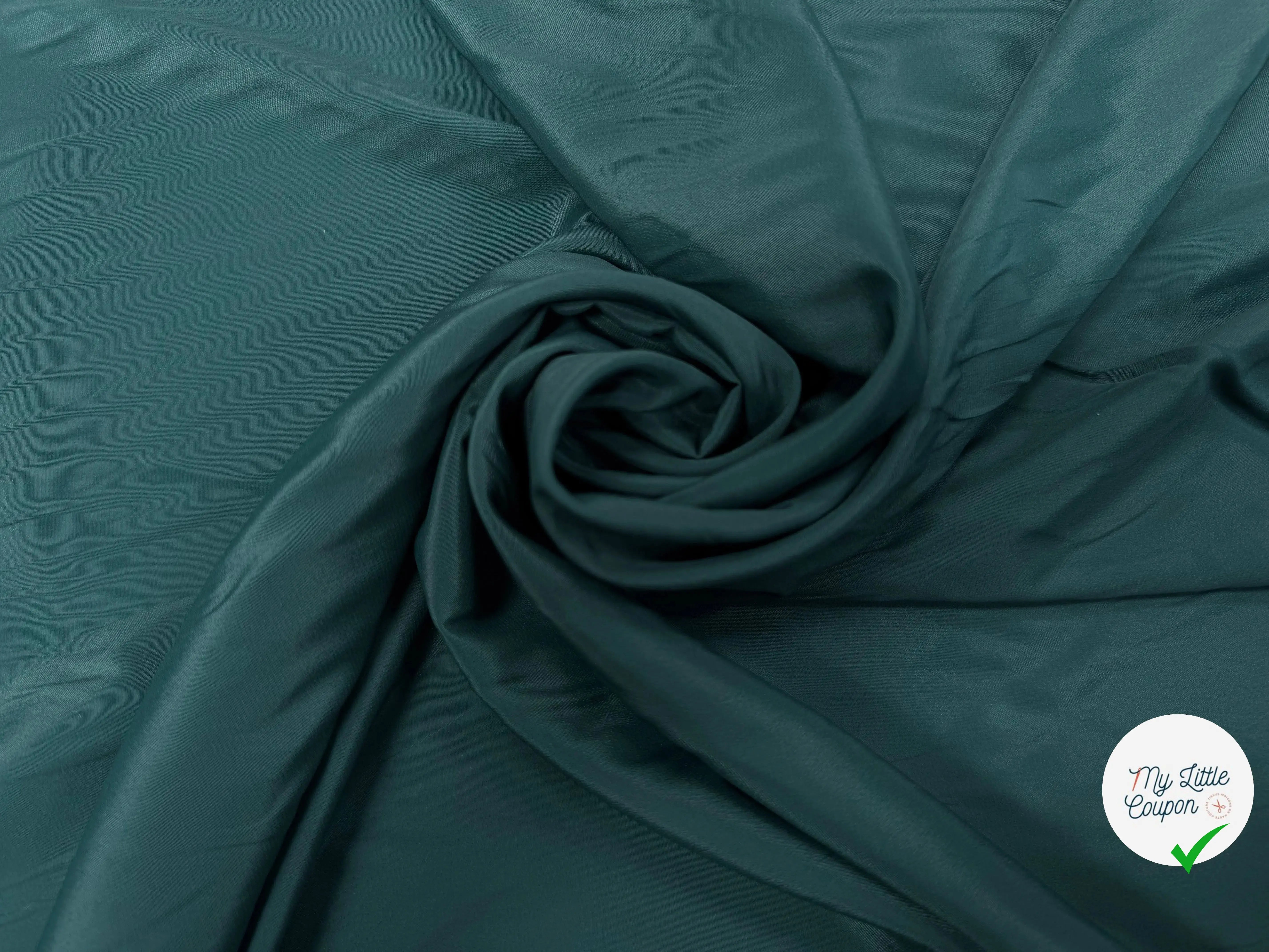 CREPE DE CHINE 100% SOIE VERT SAPIN - My Little Coupon
