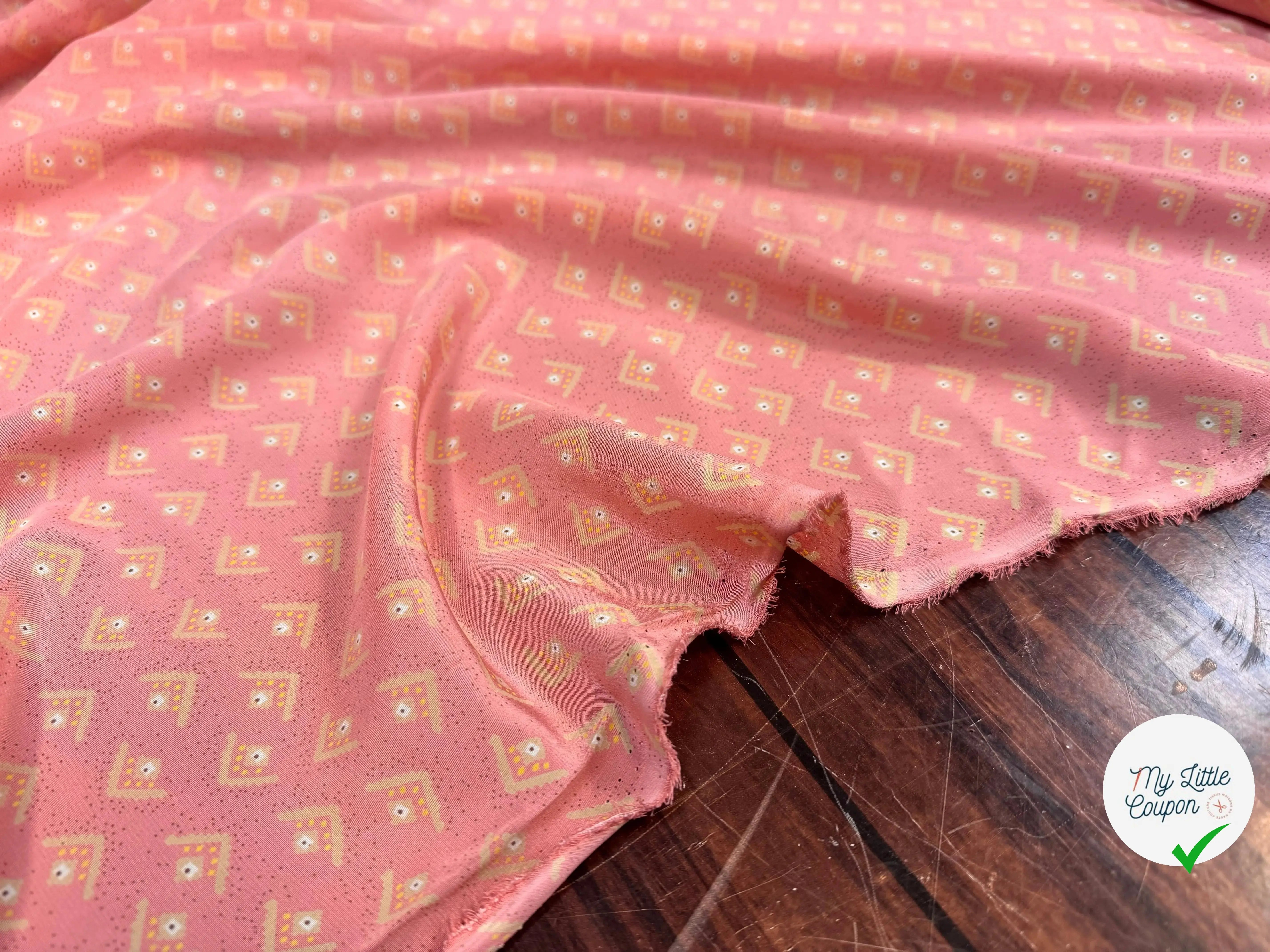 CREPE DE CHINE SOIE DELHI PRINT 16 MOMME ROSE - My Little Coupon