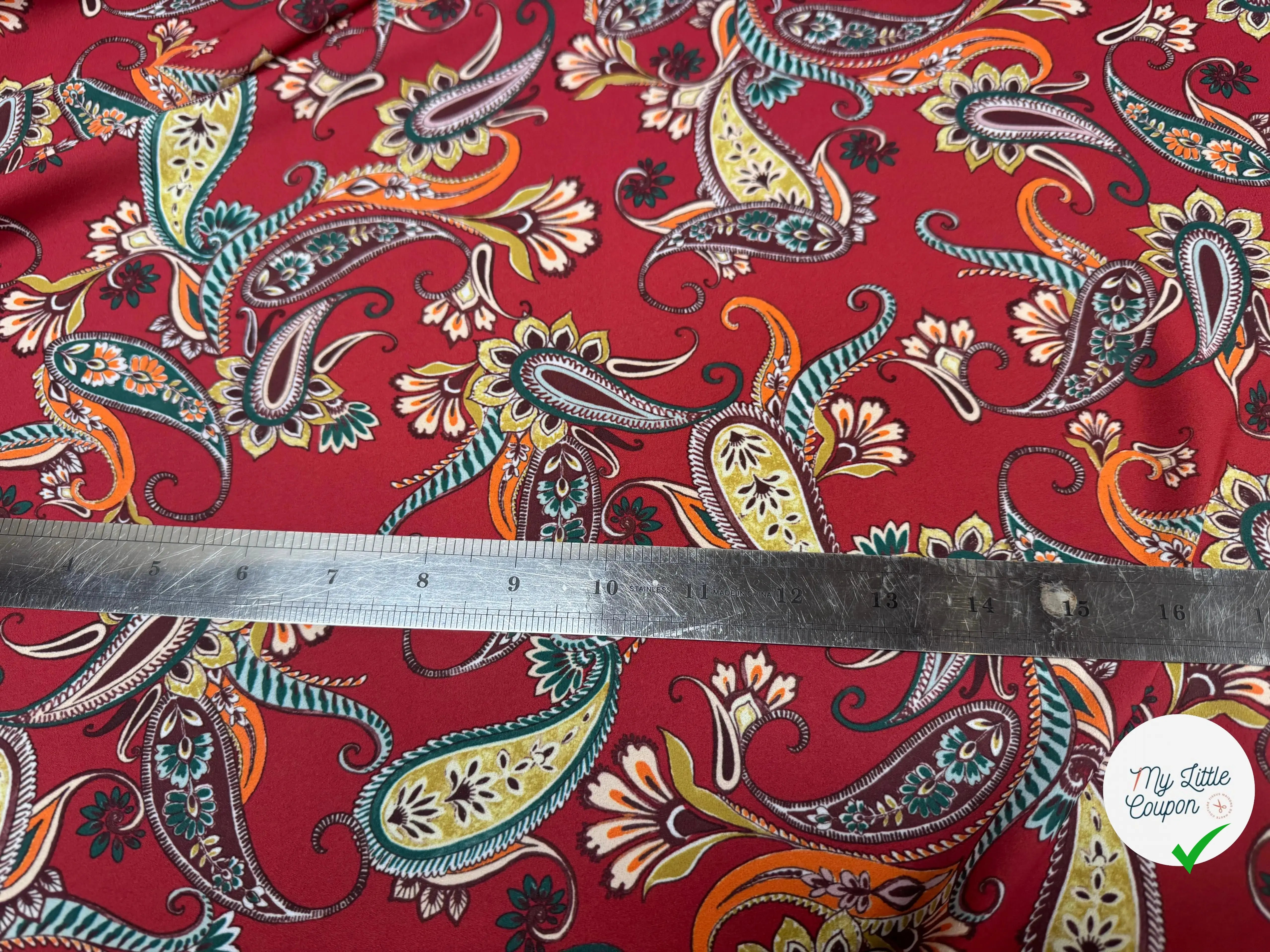CREPE DE PAISLEY BURGUNDY - My Little Coupon