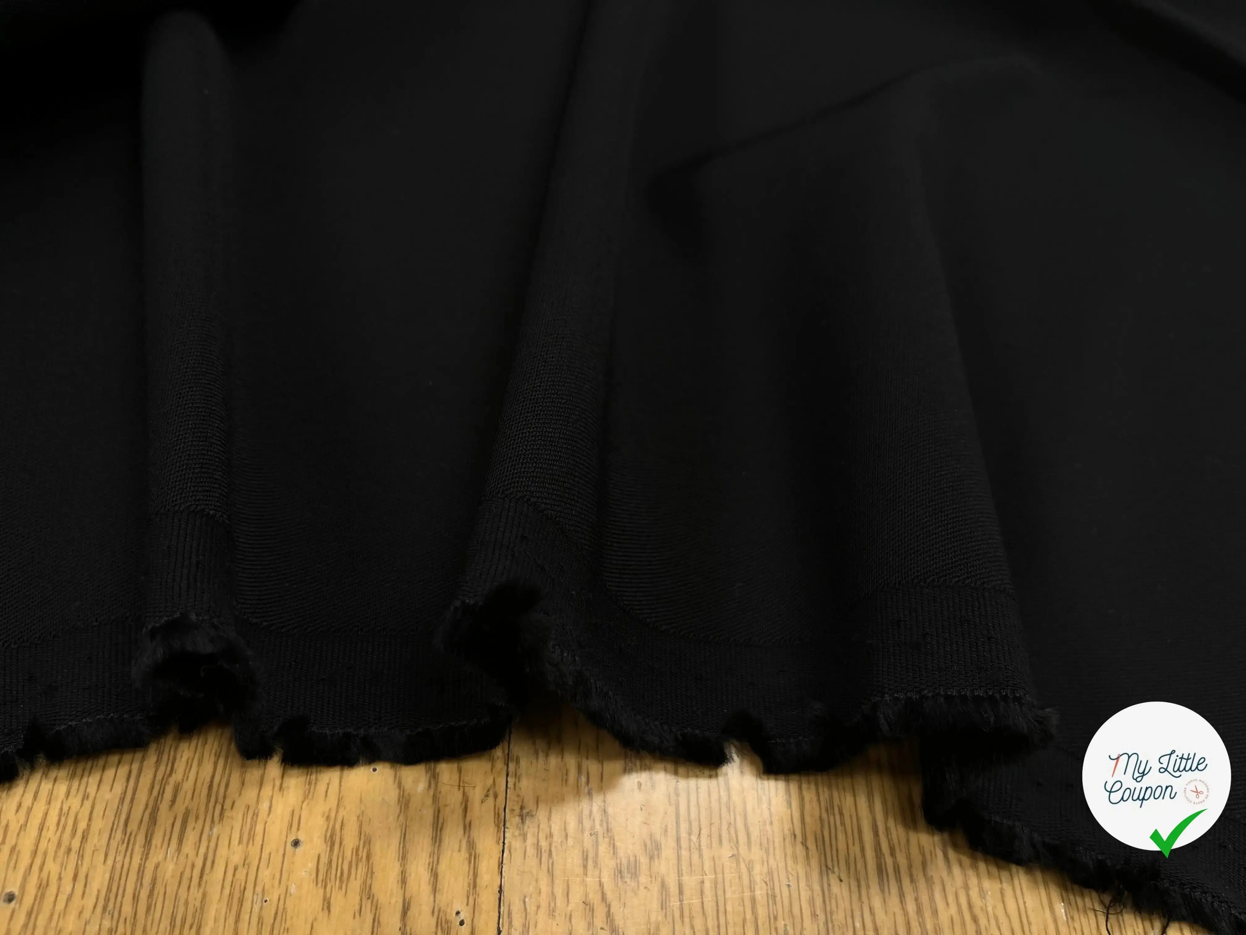 CREPE VISCOSE SERGEE NOIR UNI STRETCH - My Little Coupon