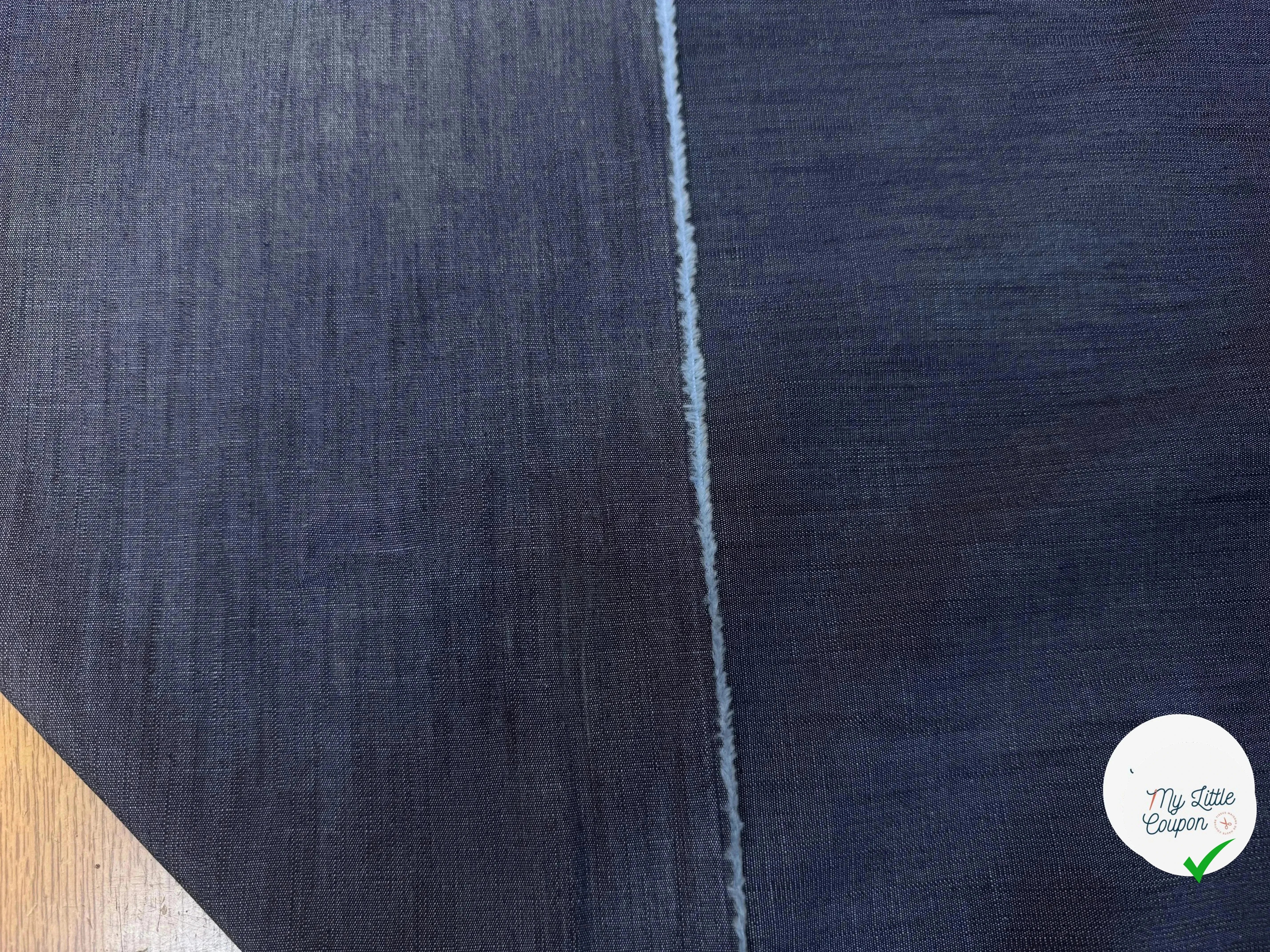 DENIM COTON FIN BLEU NAVY - My Little Coupon
