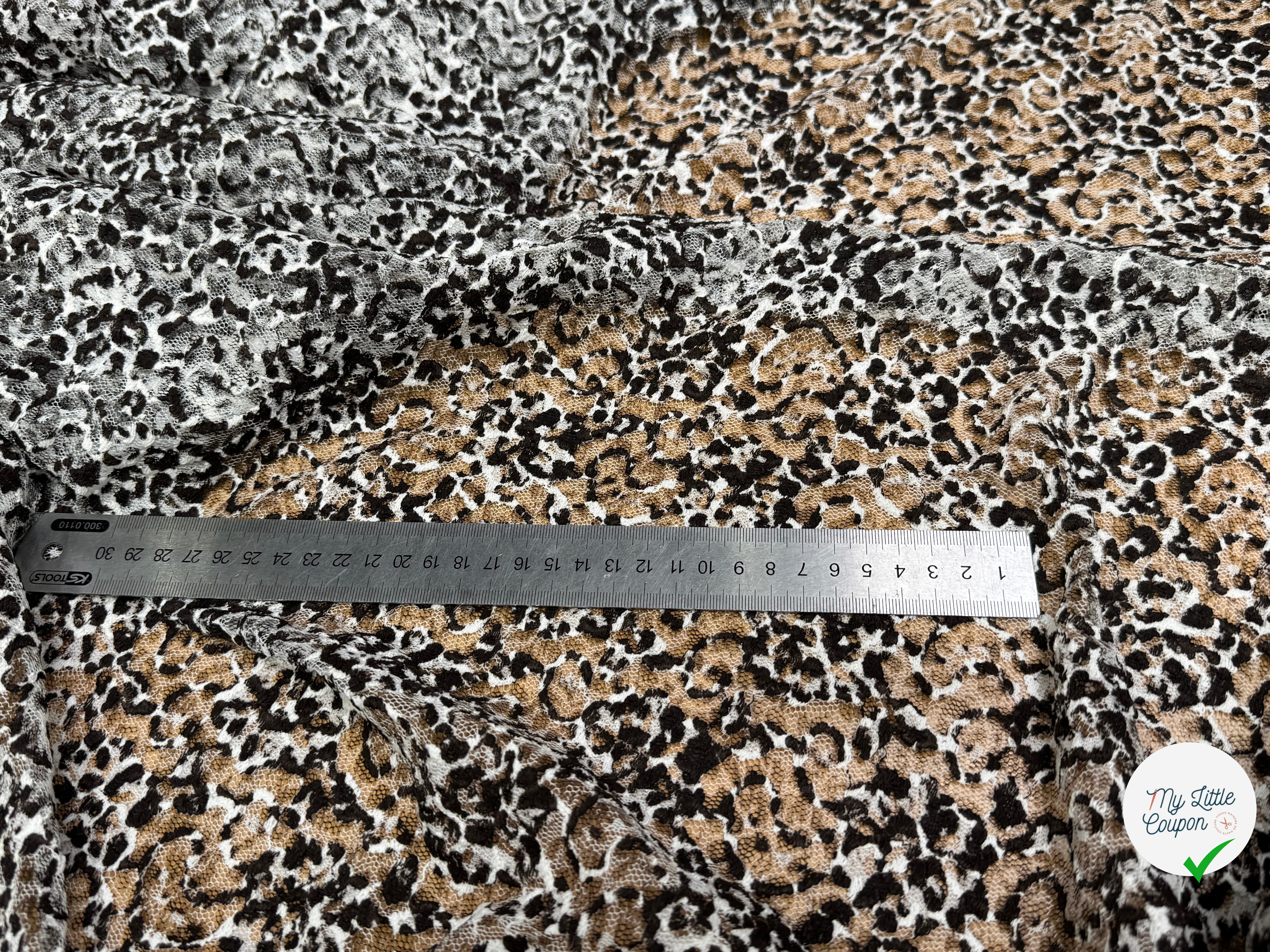 DENTELLE TÂCHES MARRON NOISETTE ÉCRU STRETCH - My Little Coupon