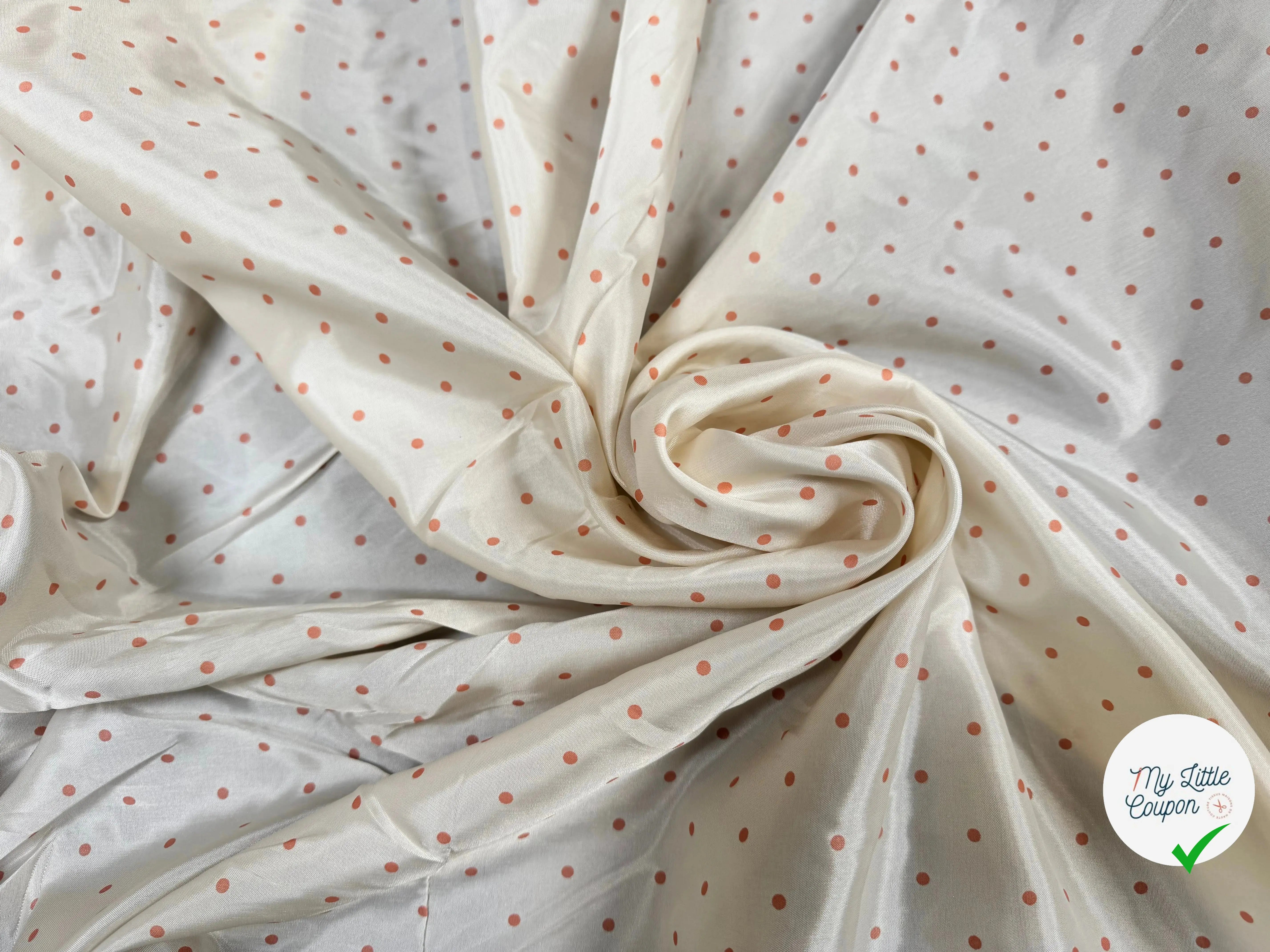 DOUBLURE ACÉTATE BEMBERG ARABEL POIS ROSES - My Little Coupon