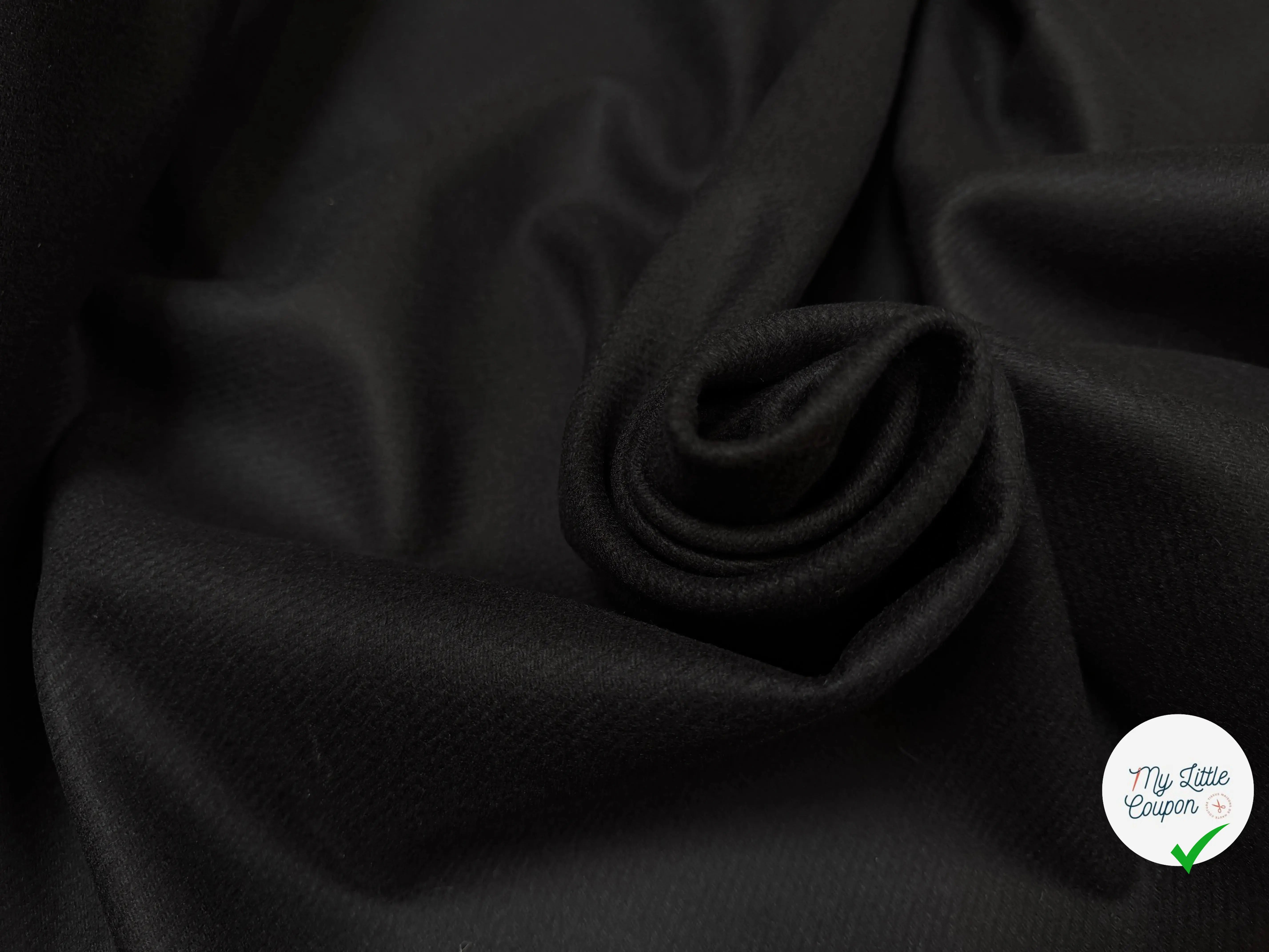 DRAP DE LAINE WHIPCORD NOIR - My Little Coupon