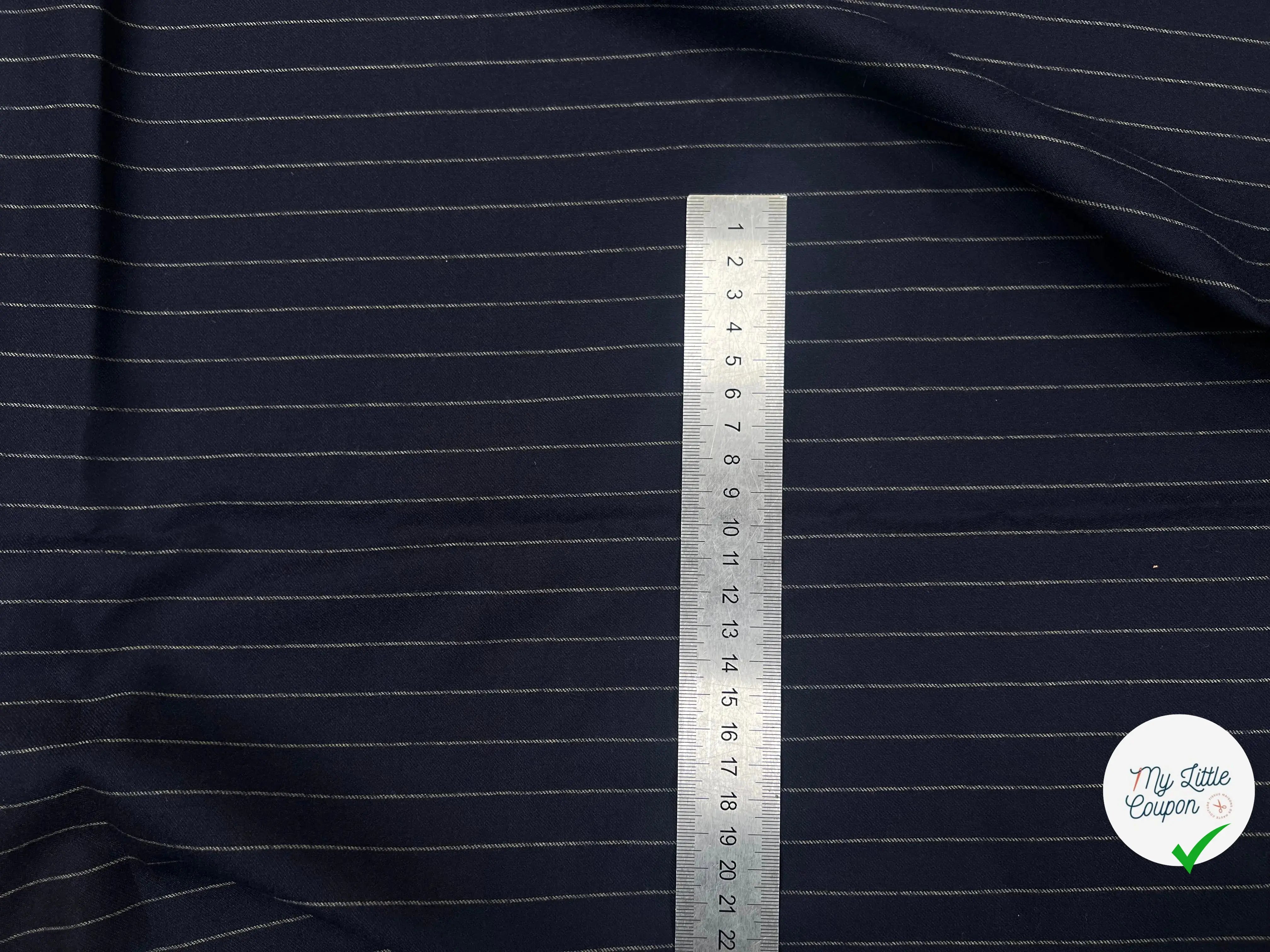 FLANELLE DE LAINE RAYURE ULTRA CHIC MARINE - My Little Coupon