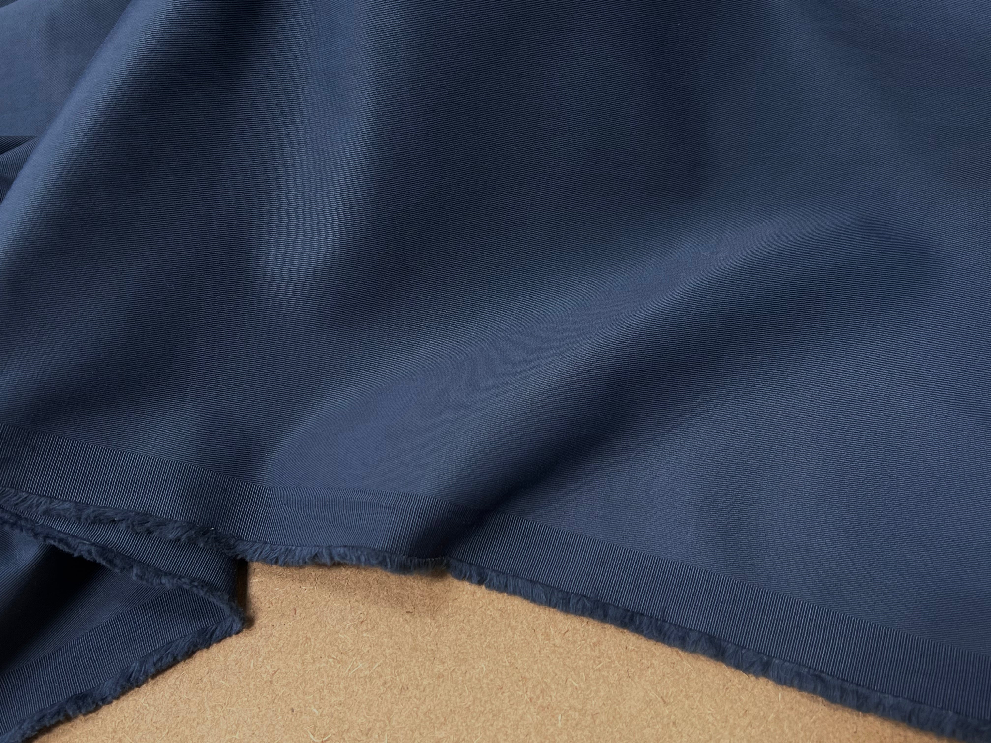(chute) GABARDINE DE COTON PEIGNÉE ENDUITE BLEU - My Little Coupon