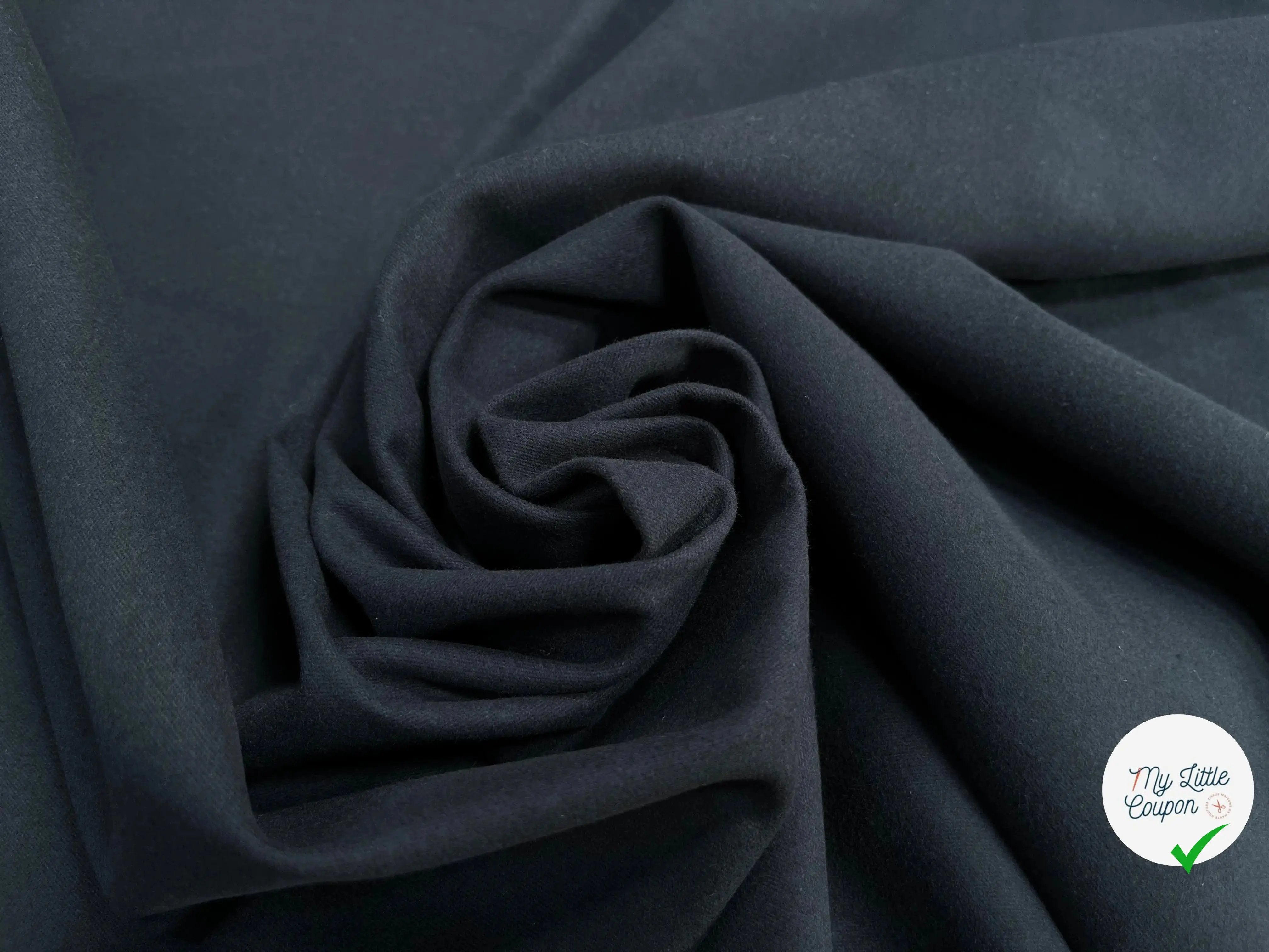 GABARDINE DE COTON UNIE BLEU NAVY - My Little Coupon