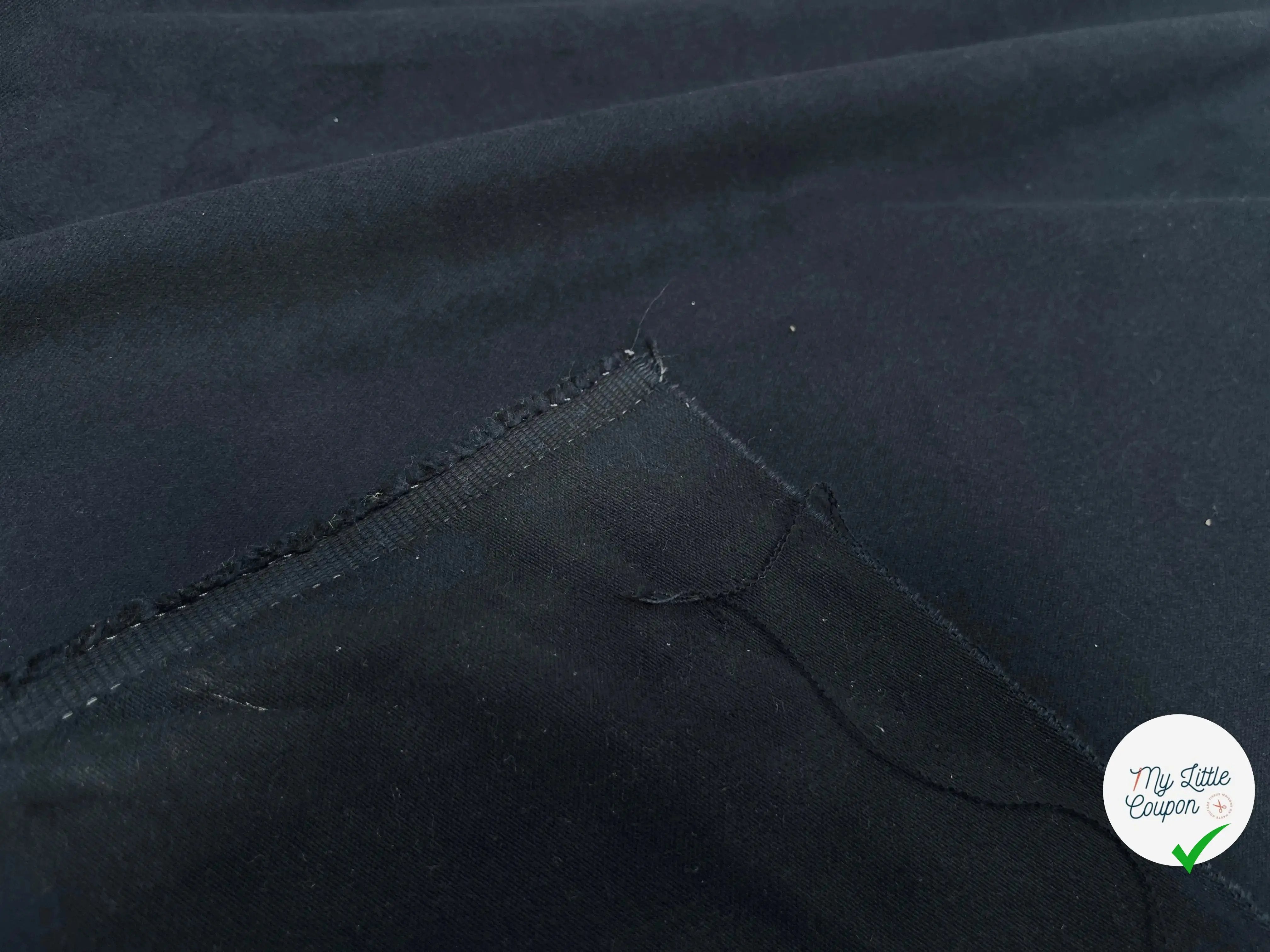 GABARDINE DE COTON UNIE BLEU NAVY - My Little Coupon