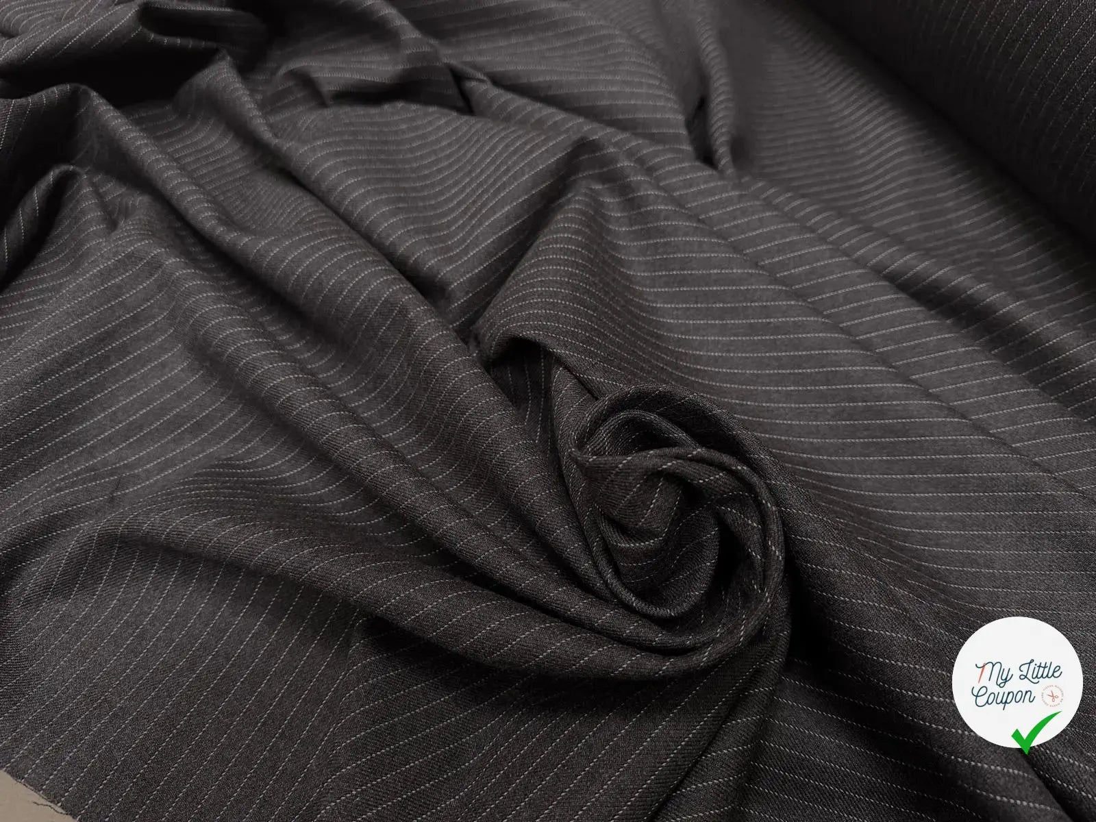 GABARDINE DE LAINE FINES RAYURES - My Little Coupon