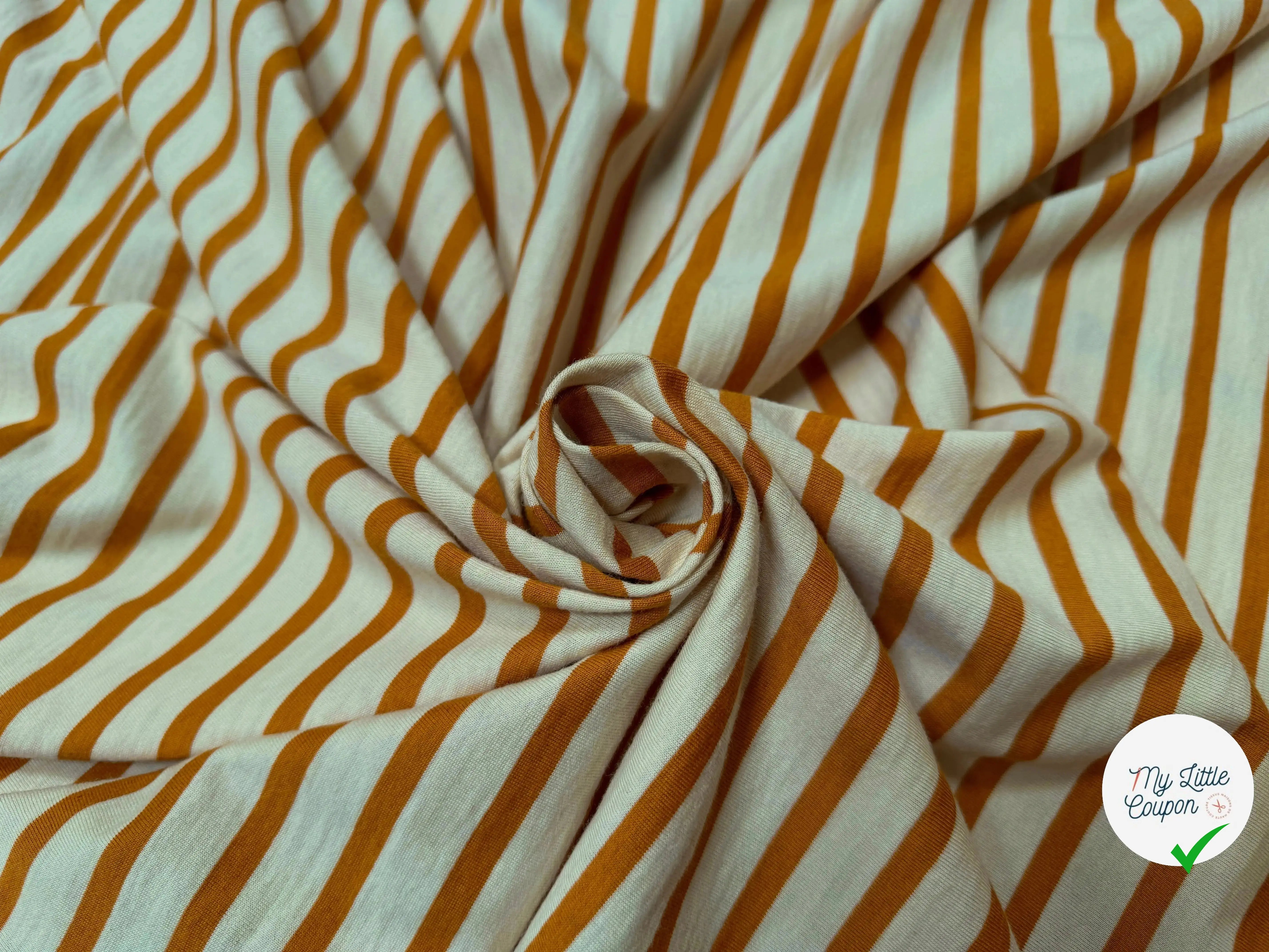 JERSEY DE COTON RAYURES PAIN D'ÉPICES - My Little Coupon
