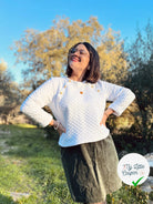 JERSEY MATELASSE BLANC LOSANGES MLC INTERN