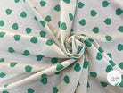 LIN COTON CRÈME COEUR VERT - My Little Coupon