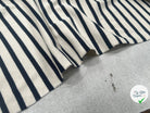 MAILLE LOURD COTON RAYURES REGULIERES BLEU FOND CREME - My Little Coupon