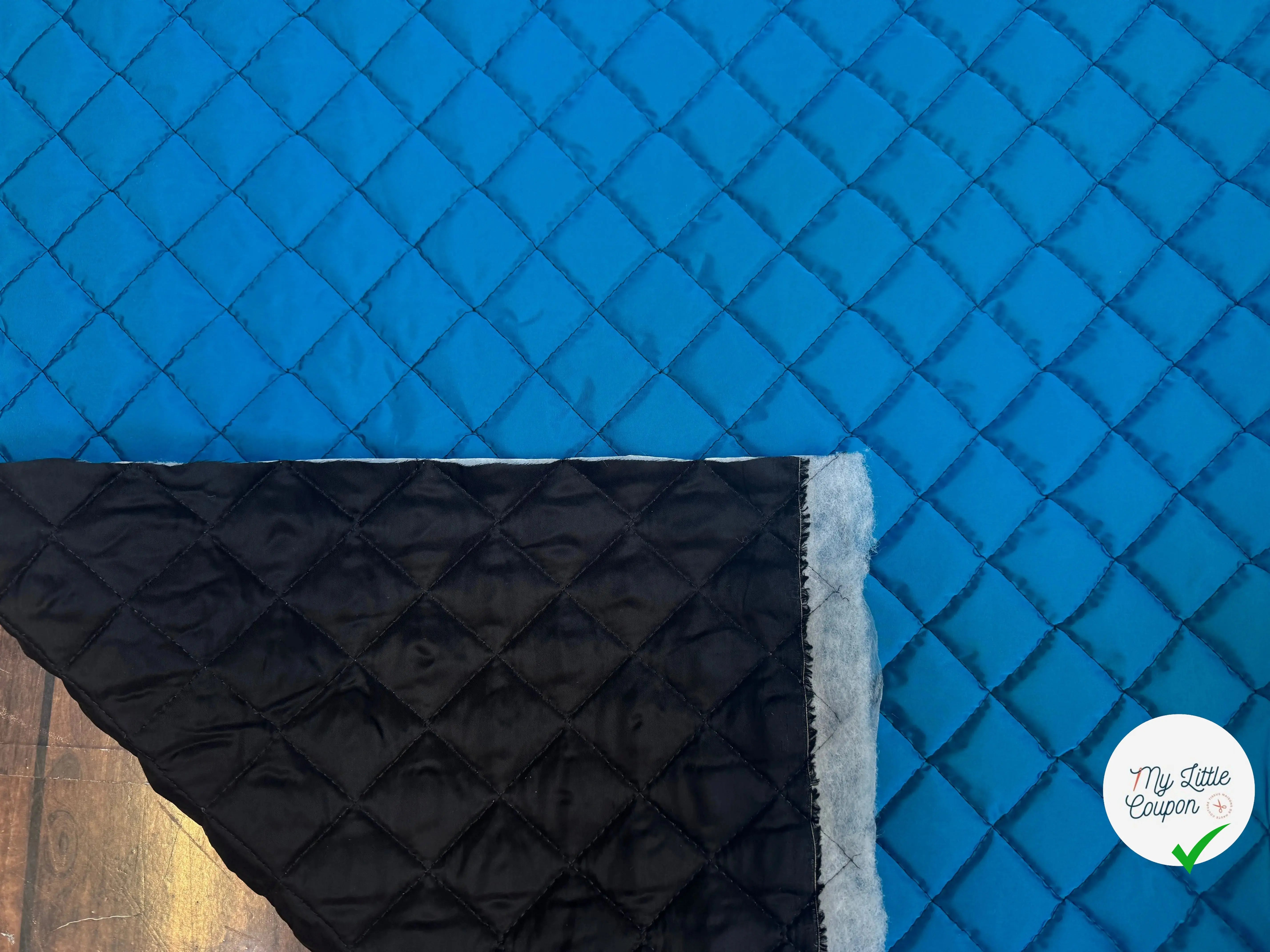 MATELASSÉ DOUBLE FACE NYLON BLEU DOUBLURE NOIRE - My Little Coupon