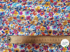 MOUSSELINE FLORAISON MULTICOLORE FOND BLANC - My Little Coupon