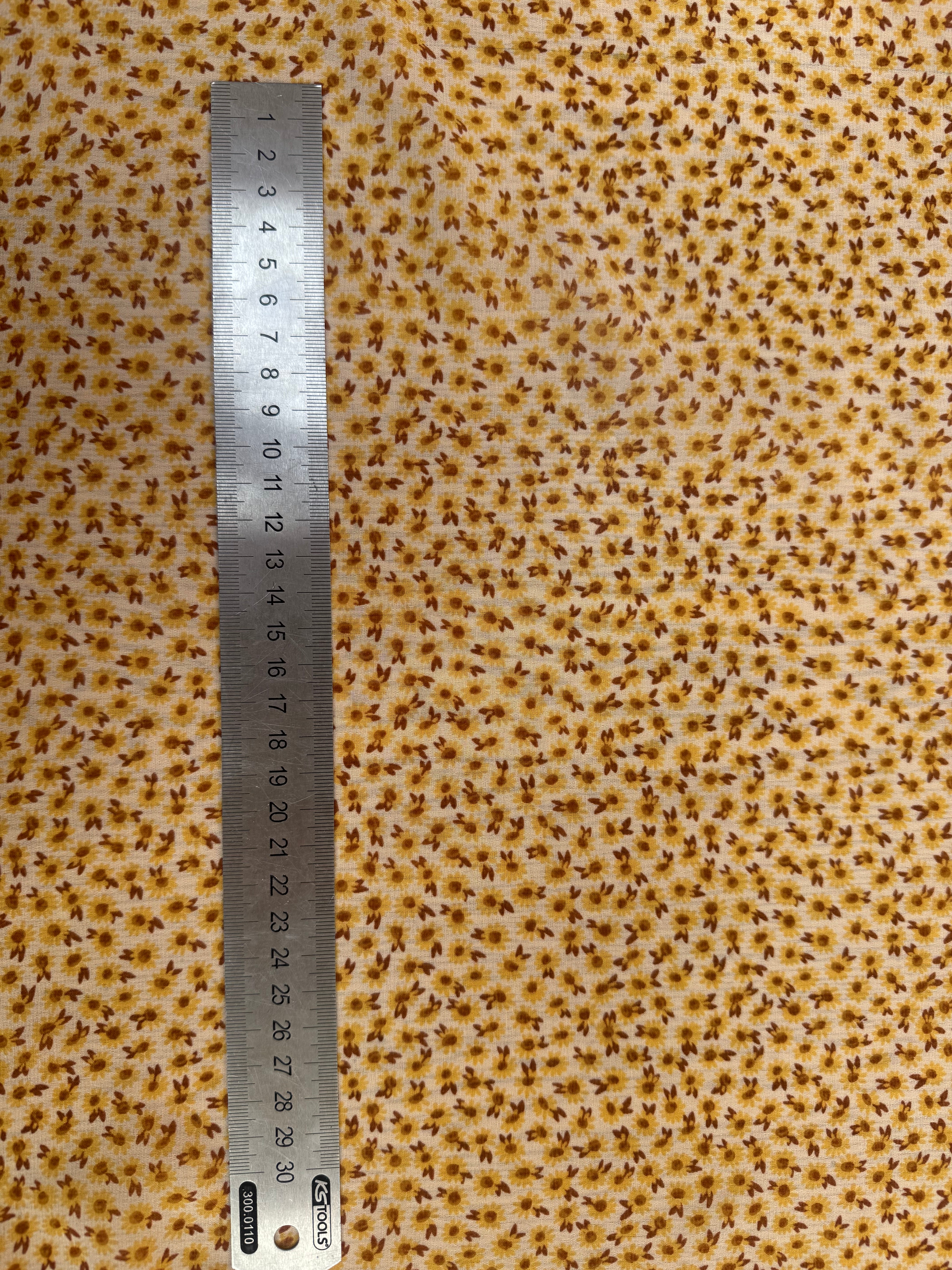 MOUSSELINE FOND JAUNE MOTIFS PETITS TOURNESSOL - My Little Coupon