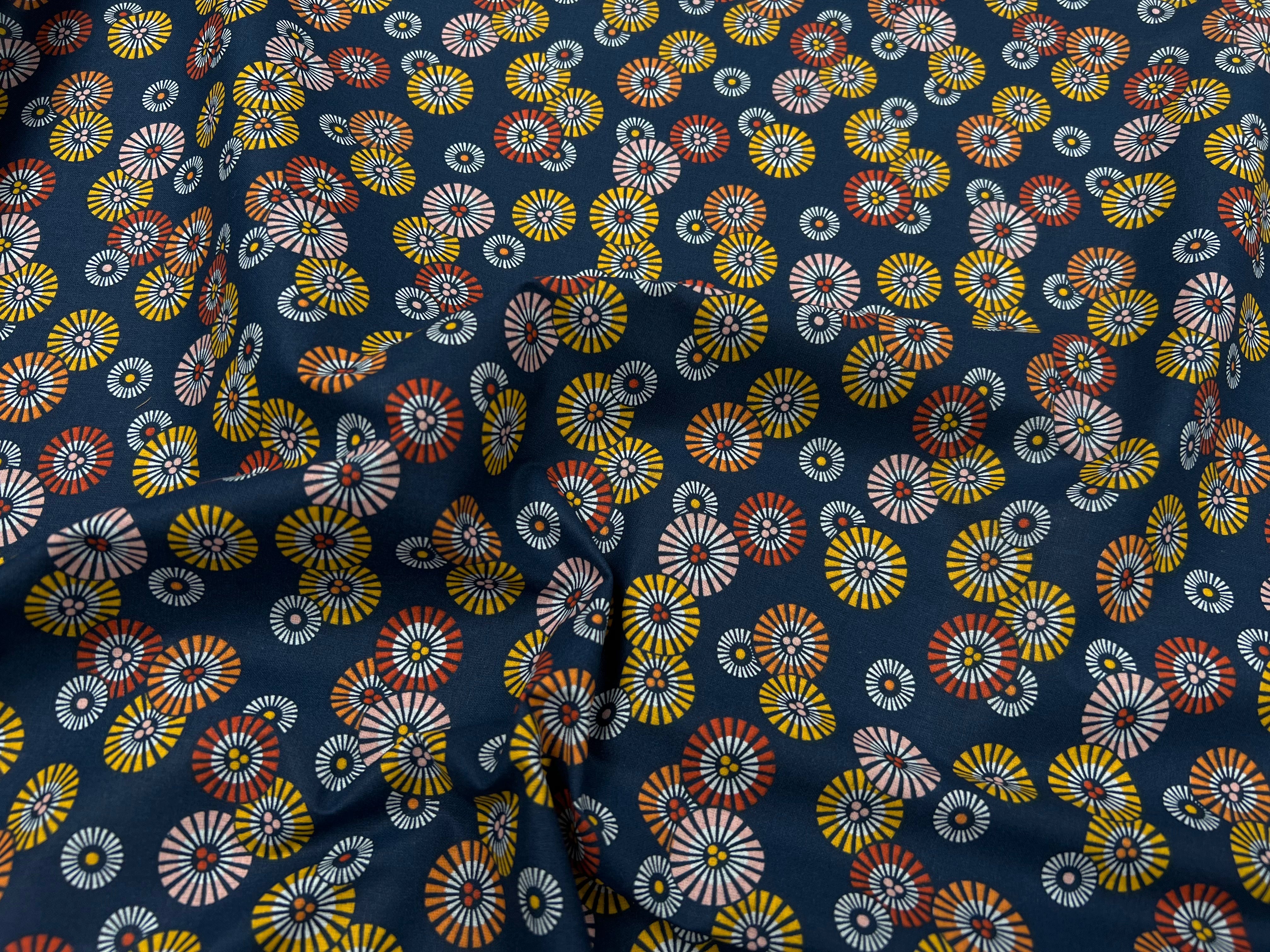 PERCALE DE COTON SOLEIL-LEVANT INDIGO - My Little Coupon