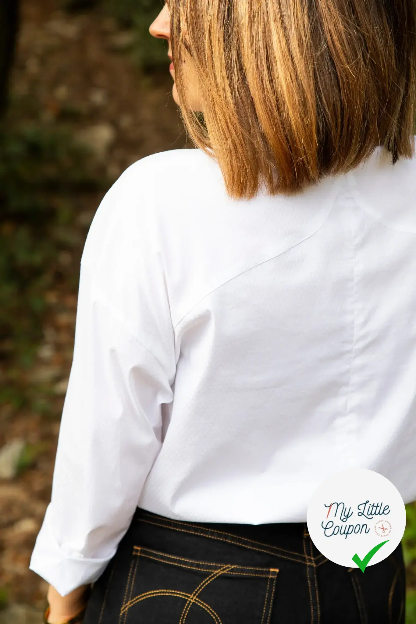 POPELINE BLANC JACQUARD MOTIF CIRCULAIRE - My Little Coupon