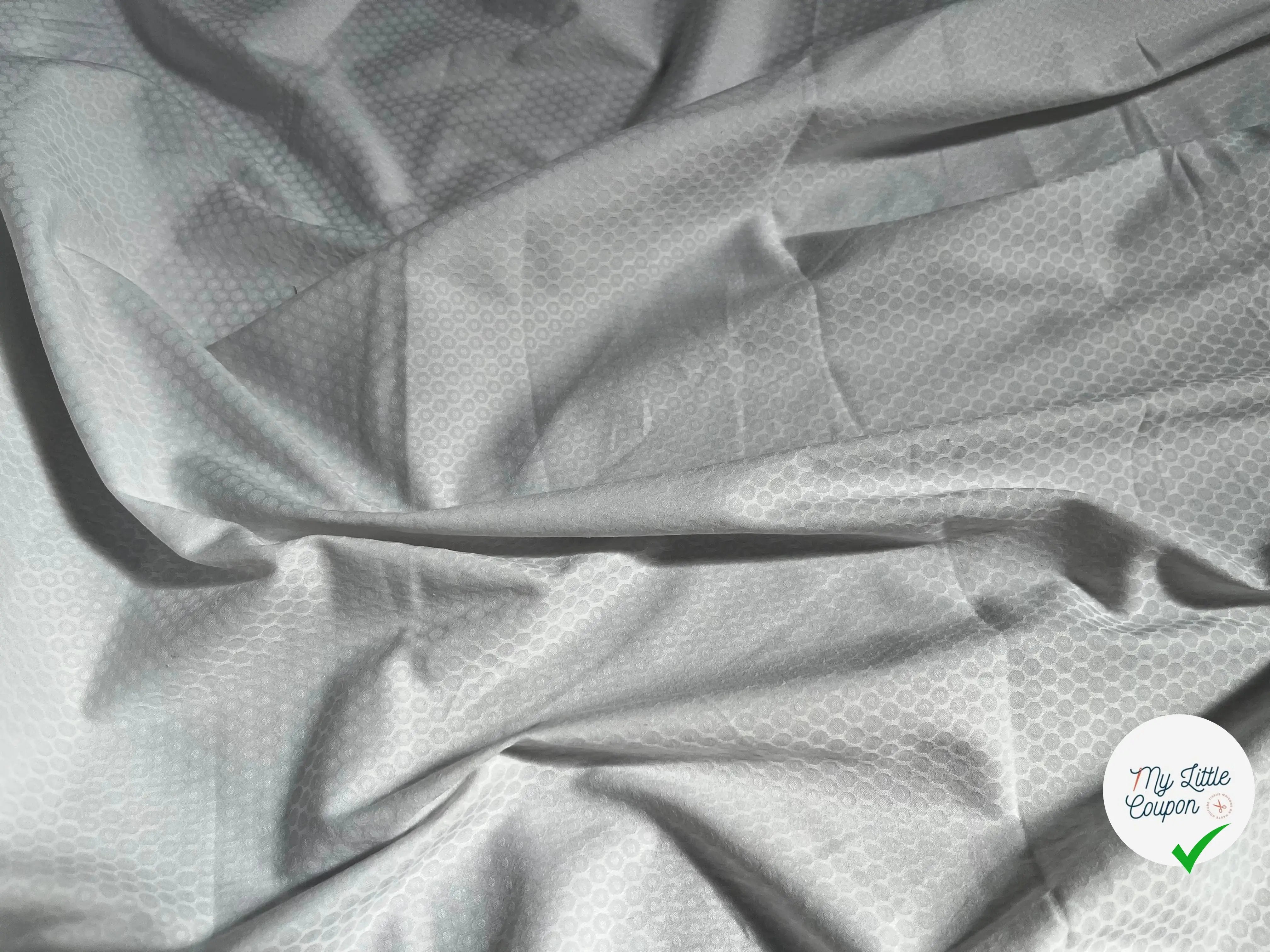 POPELINE BLANC JACQUARD MOTIF CIRCULAIRE - My Little Coupon