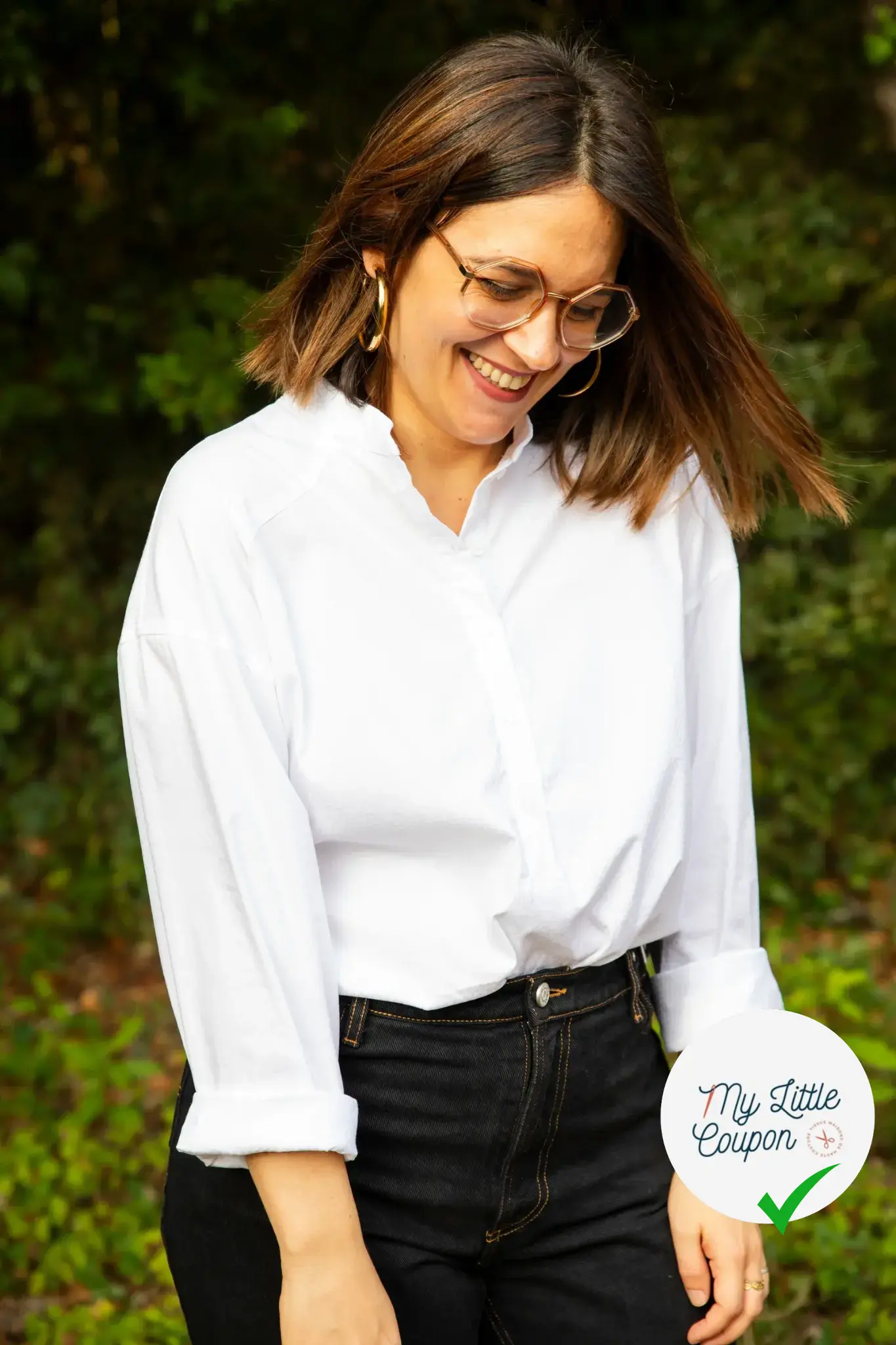 POPELINE BLANC JACQUARD MOTIF CIRCULAIRE - My Little Coupon