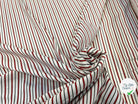 POPELINE BLANCHE RAYURES SERTIES NOIRES & ROUGE STRETCH MSO