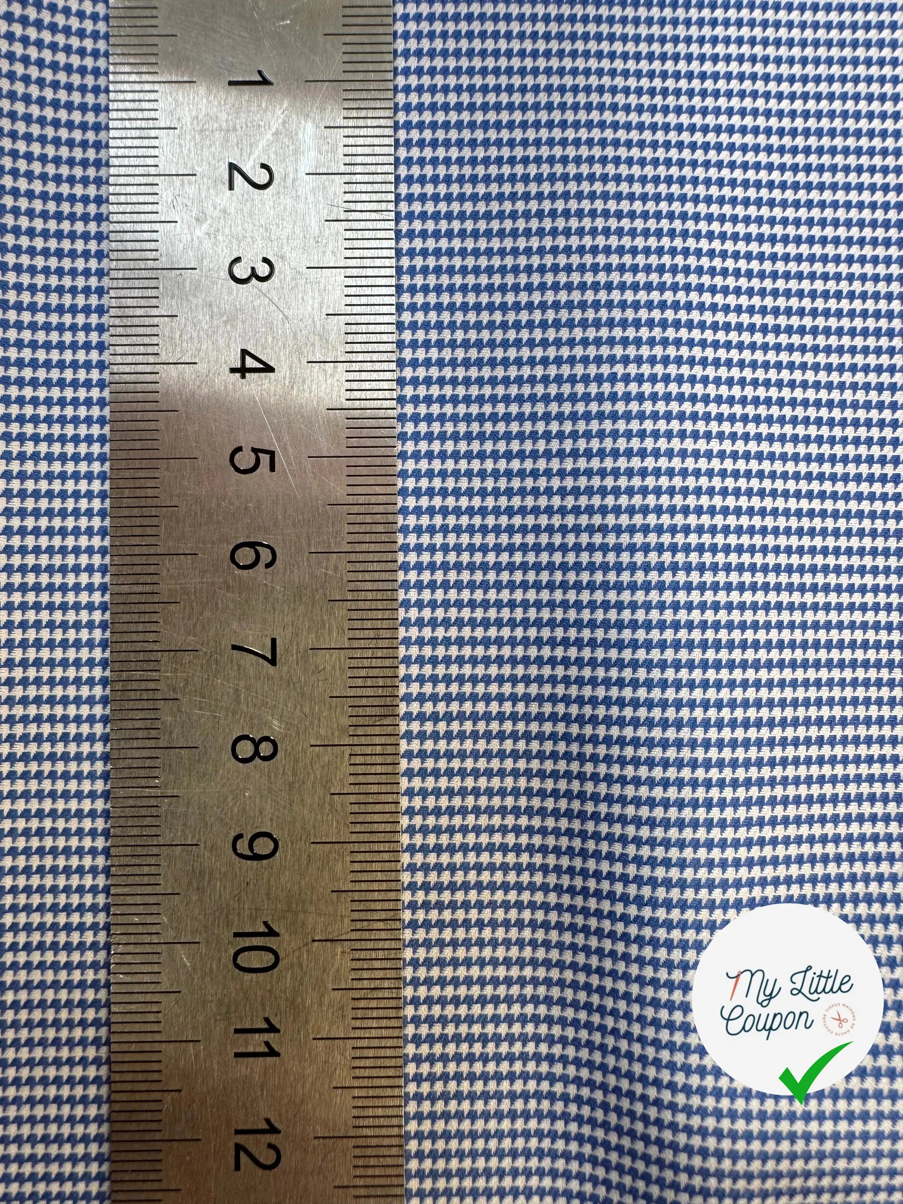 POPELINE DE COTON 100% COTON MOTIFS GÉOMÉTRIQUES 3D BLEU ET BLANC - My Little Coupon