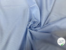 POPELINE DE COTON A 100% COTON A RAYURES BLANCHE ET BLEU CIEL - My Little Coupon