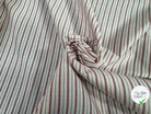 POPELINE DE COTON RAYURES VERTICALES BLANCHES, ROUGE ET MARRON - My Little Coupon