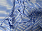 POPELINE DE VISCOSE A RAYURES BLANC ET BLEU - My Little Coupon