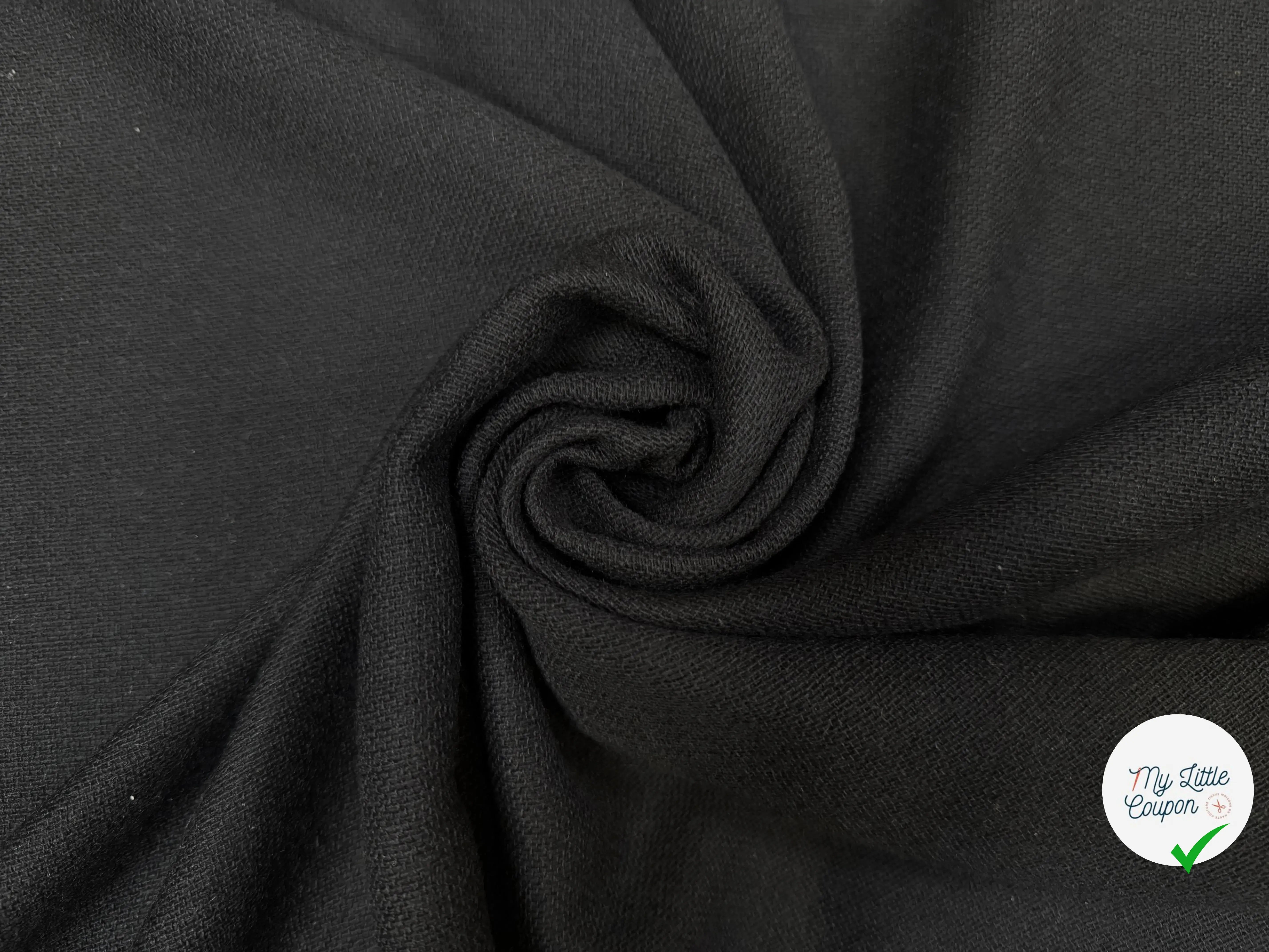 RUSTIC WOOL GAUZE, Black - My Little Coupon