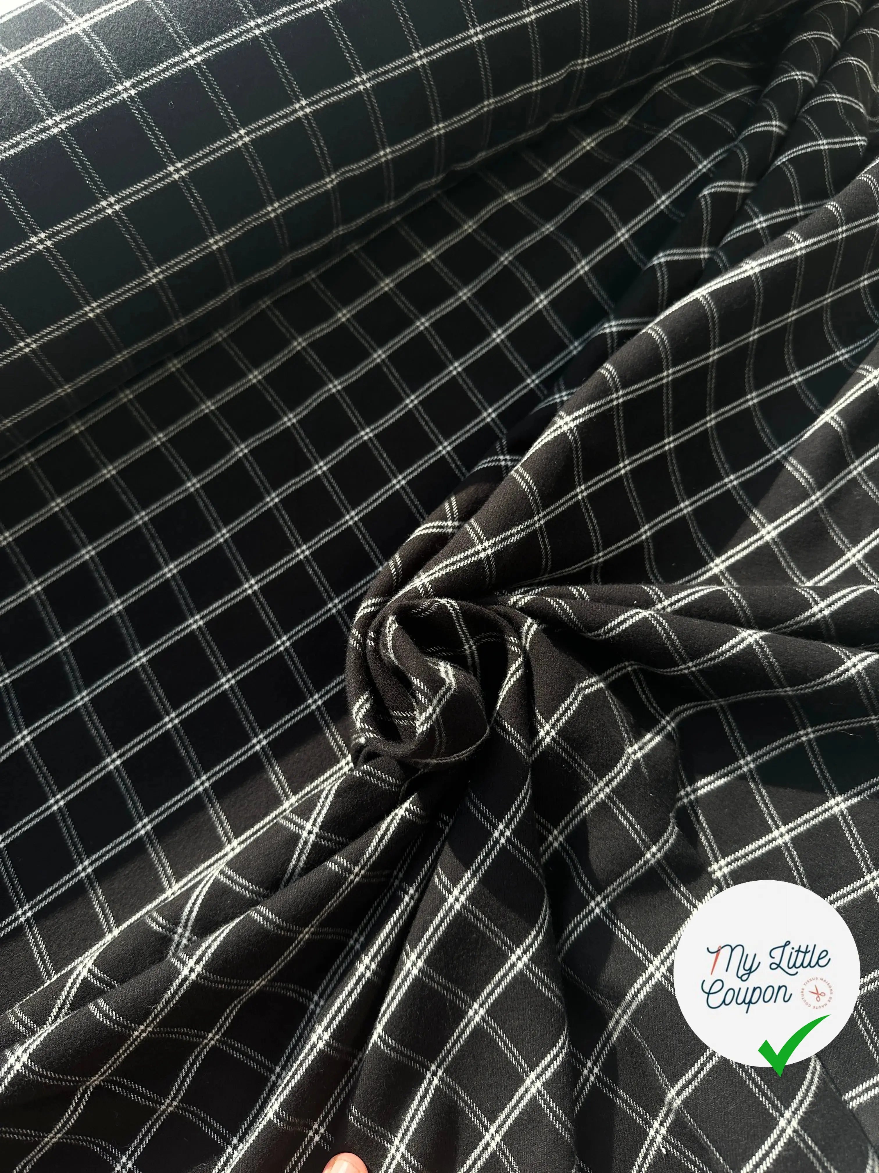 TISSU CHEMISE TRAPPEUR BLANC ET NOIR MSO