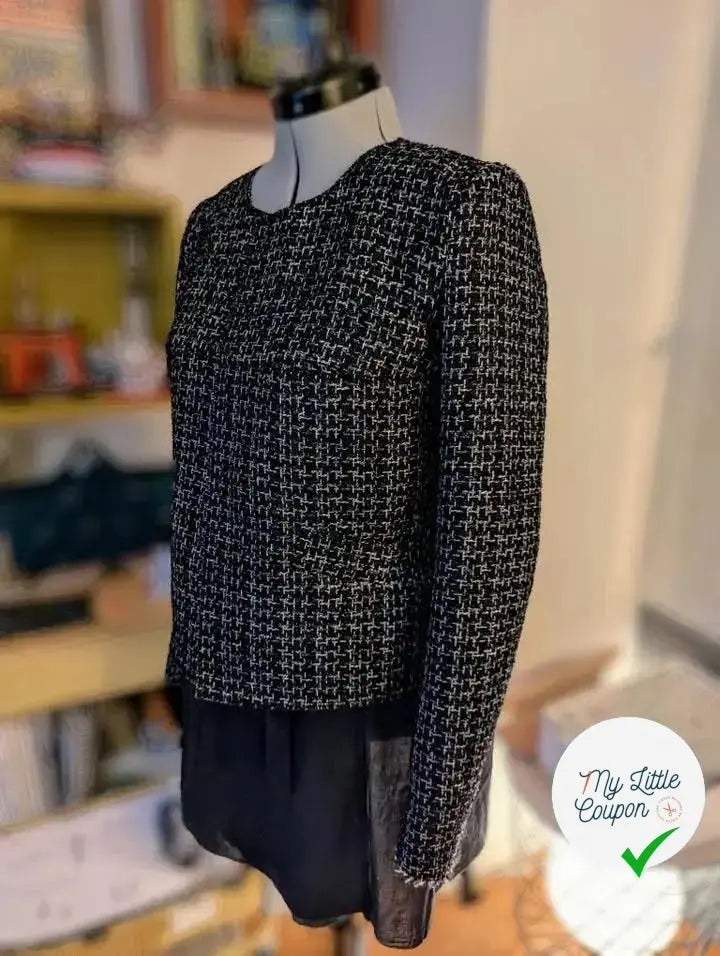 TWEED BLACK & BLUE 19%VISCOSE - My Little Coupon