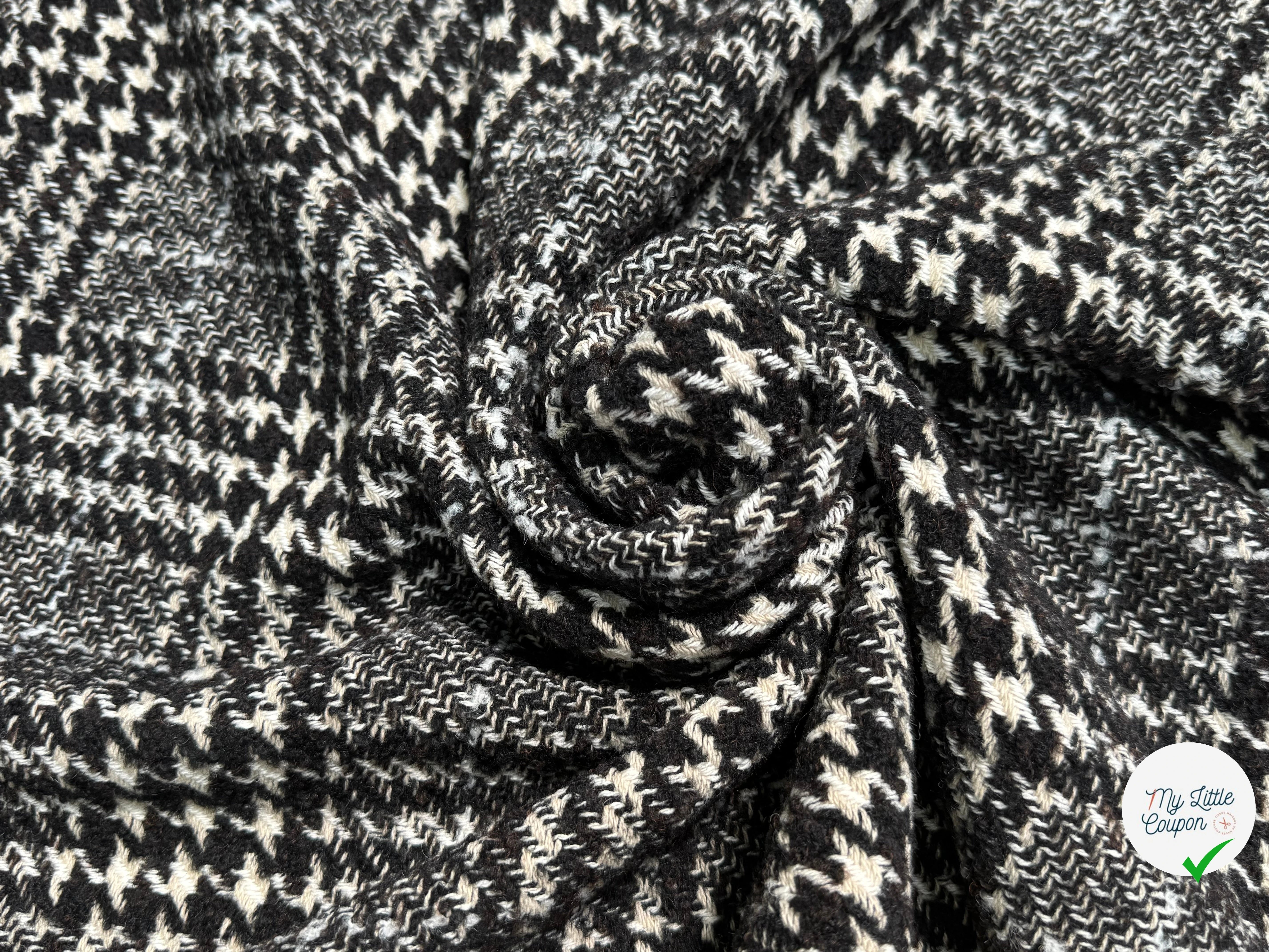 TWEED BLOUCLETTE TEXQUEBEC 25% LAINE NOIRBLANC PIED DE COQ - My Little Coupon
