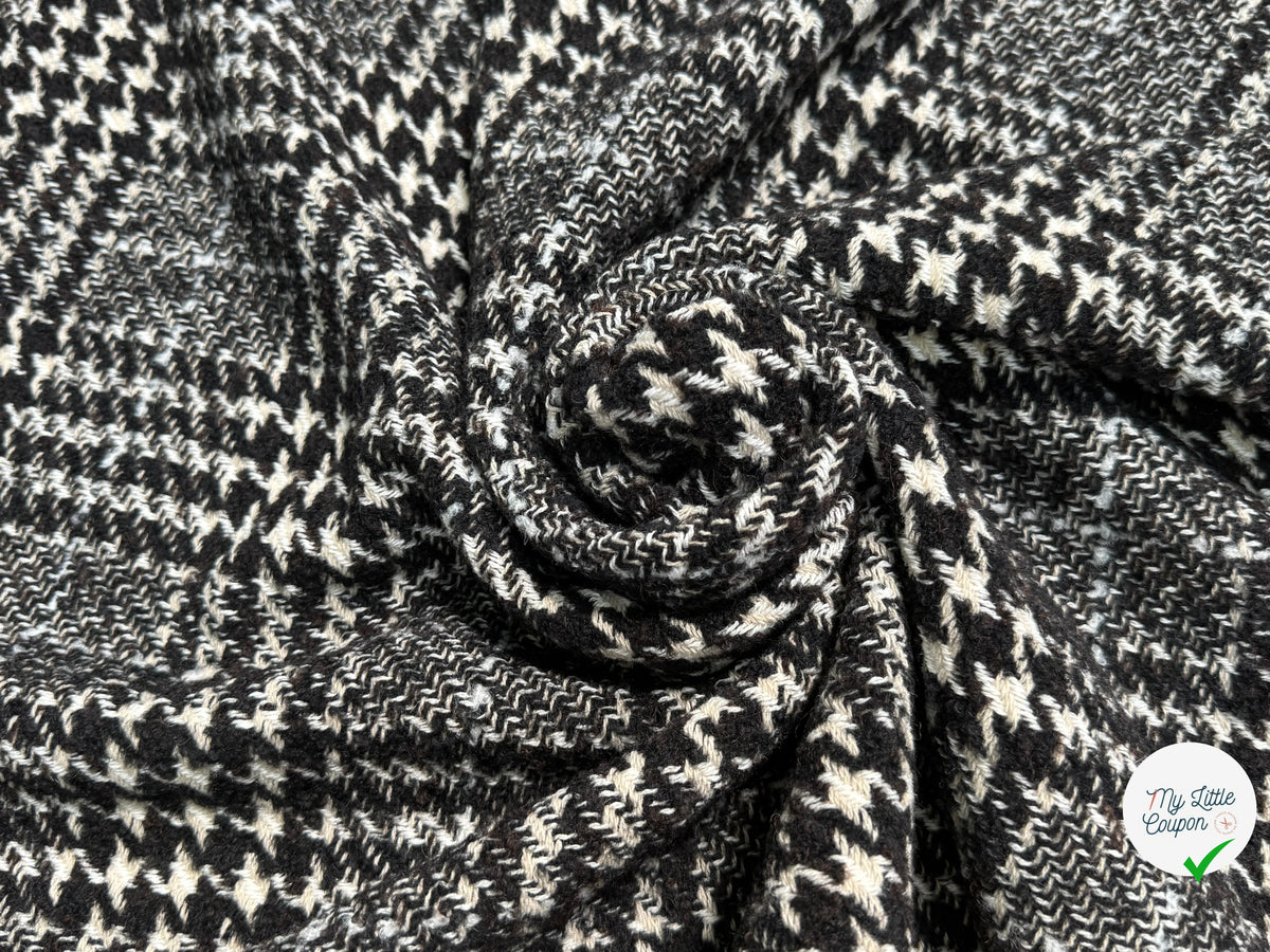 TWEED BLOUCLETTE TEXQUEBEC 25% LAINE NOIRBLANC PIED DE COQ - My Little Coupon