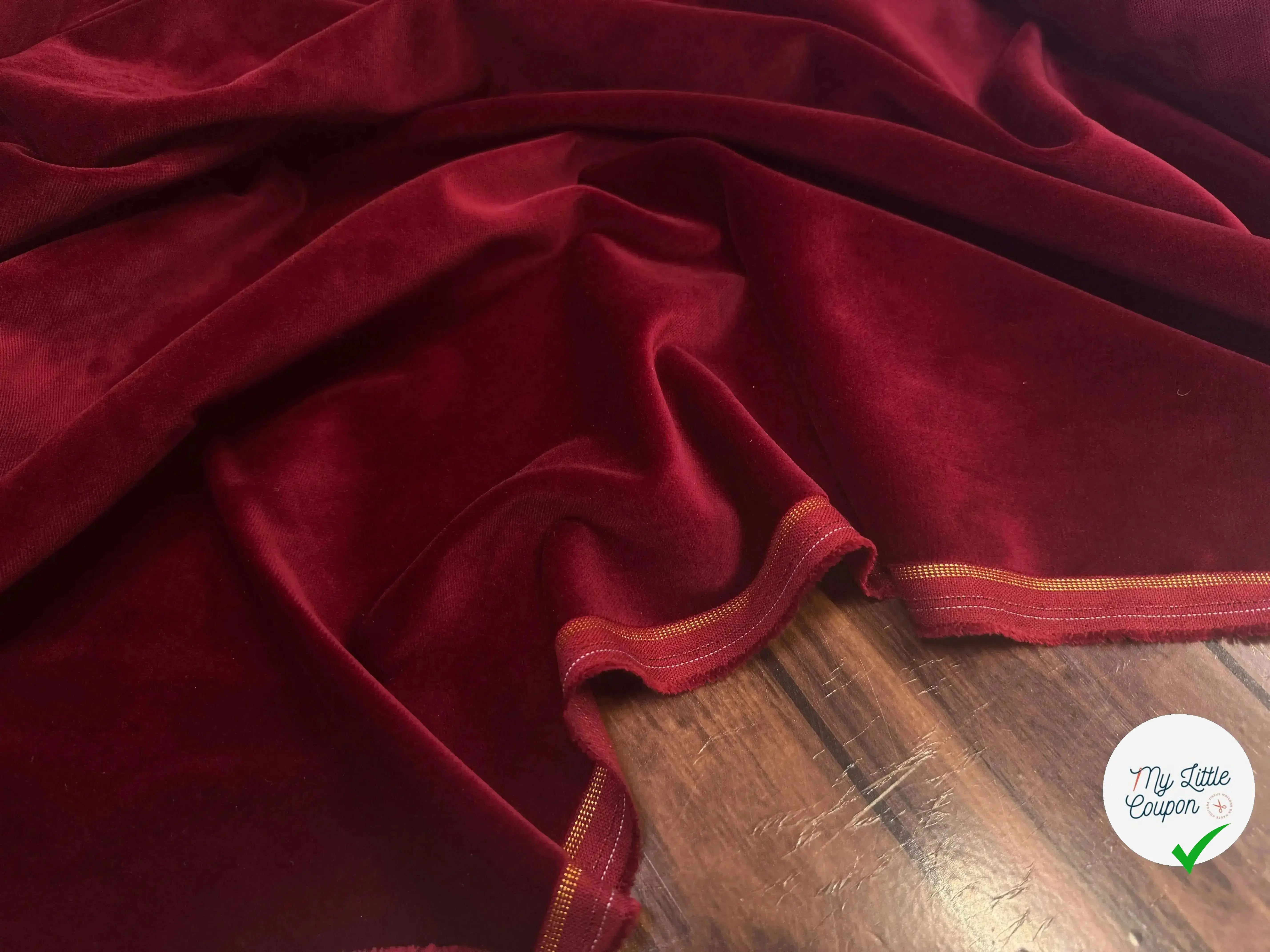 VELOURS DE COTON NIEDIECK ROUGE LIE DE VIN - My Little Coupon