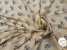VISCOSE À MOTIF D'HIBISCUS À FOND BEIGE - My Little Coupon