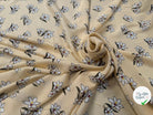 VISCOSE À MOTIF D'HIBISCUS À FOND BEIGE - My Little Coupon