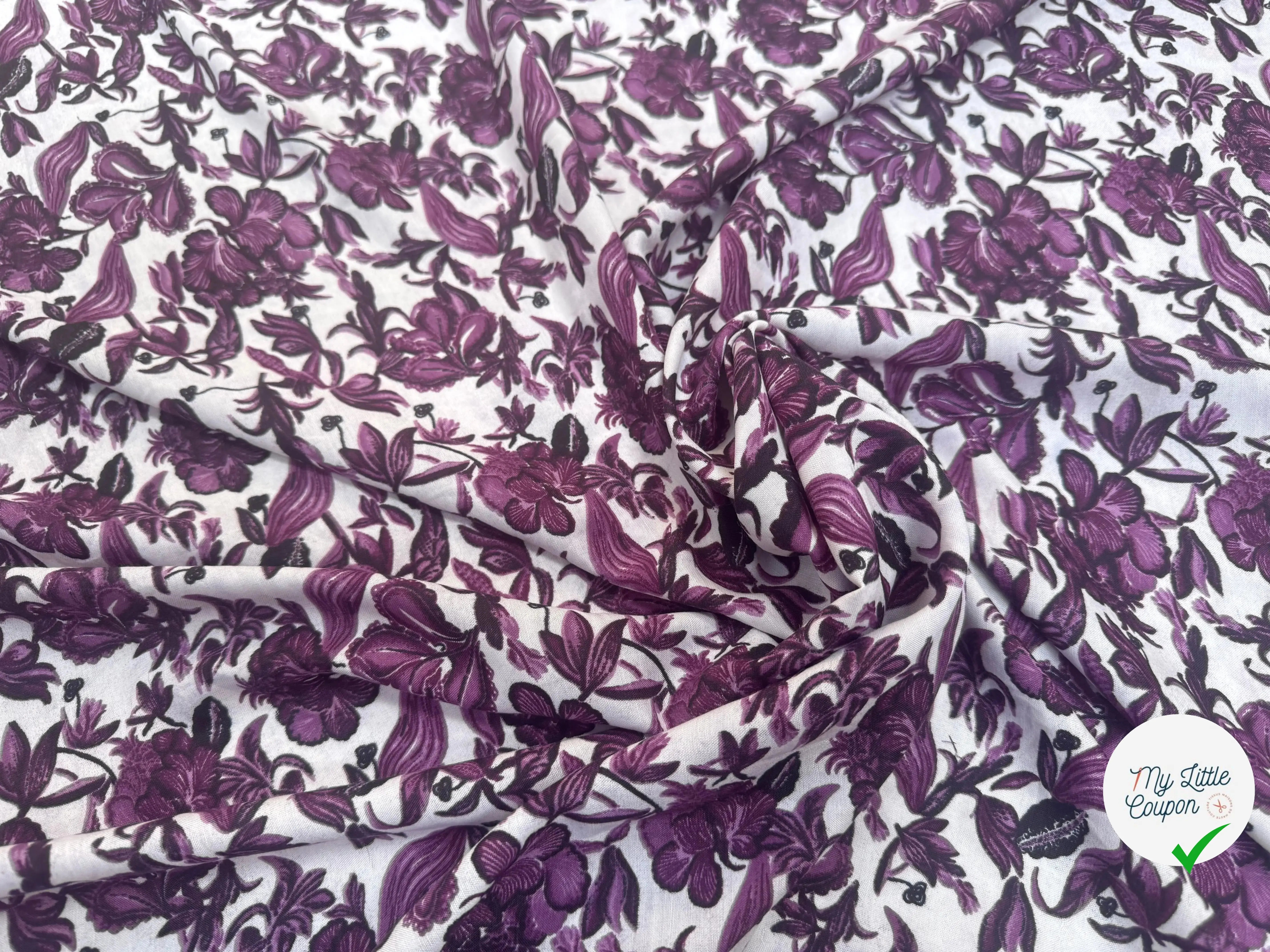 VISCOSE À MOTIFS MALLOW MAUVE - My Little Coupon