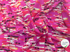 VISCOSE BUBBLE TISSU IMPRIMÉ ABSTRAIT FUCHSIA - My Little Coupon