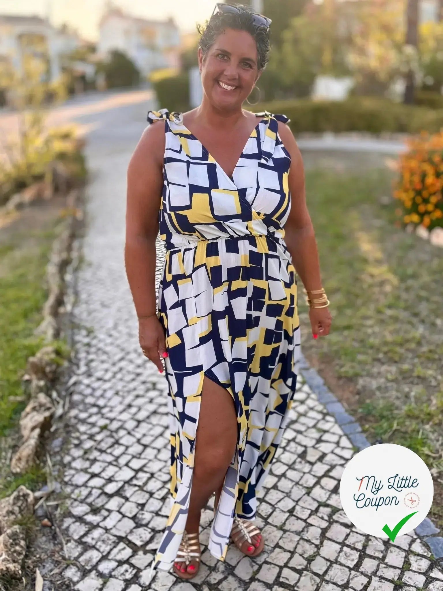 VISCOSE GÉOMETRIE IMPARFAITE DE BLEU & JAUNE - My Little Coupon