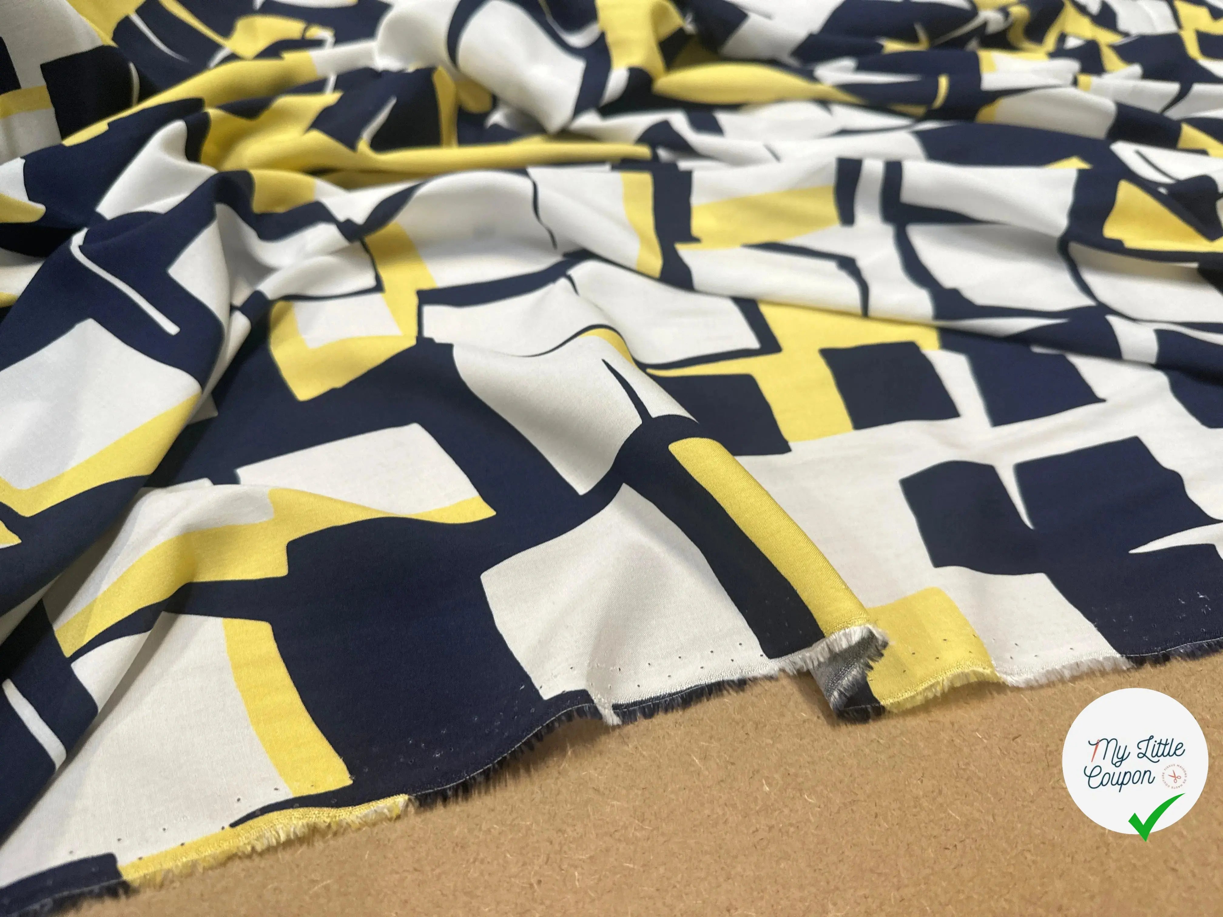 VISCOSE GÉOMETRIE IMPARFAITE DE BLEU & JAUNE - My Little Coupon