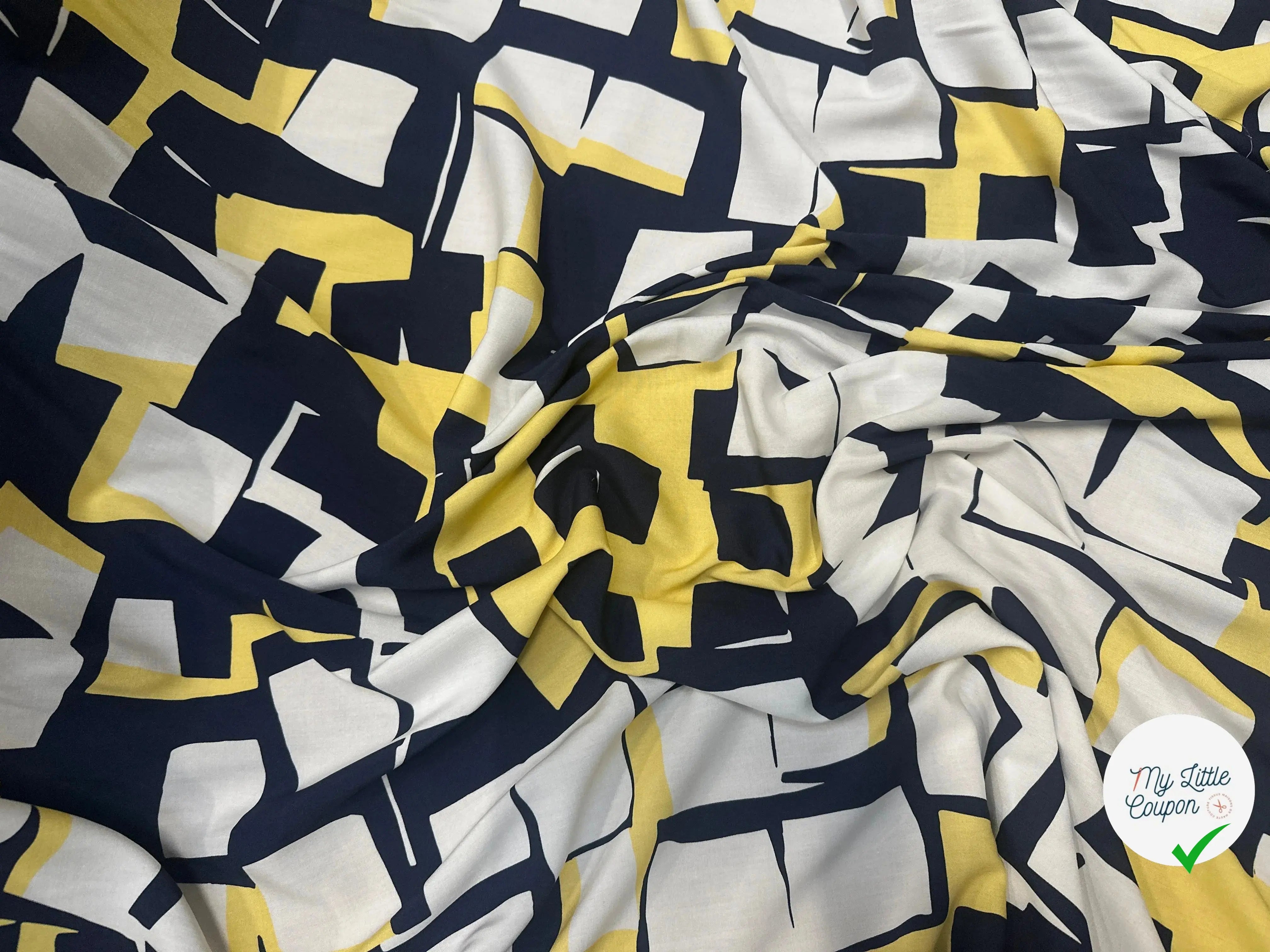 VISCOSE GÉOMETRIE IMPARFAITE DE BLEU & JAUNE - My Little Coupon