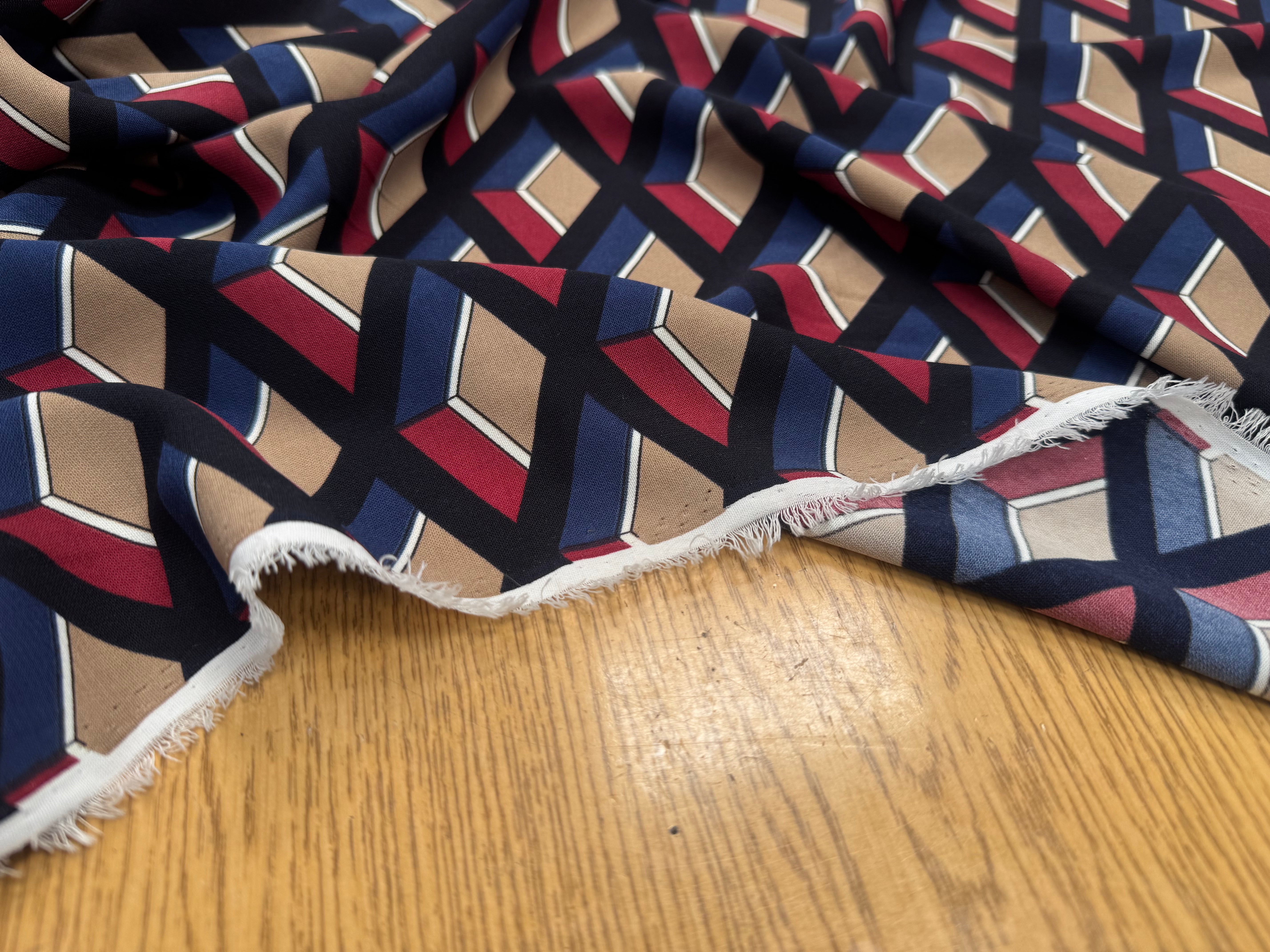 (Chute) WOOLPEACH MOTIFS GEOMÉTRIQUES BLEU ROUGE NOIR - My Little Coupon