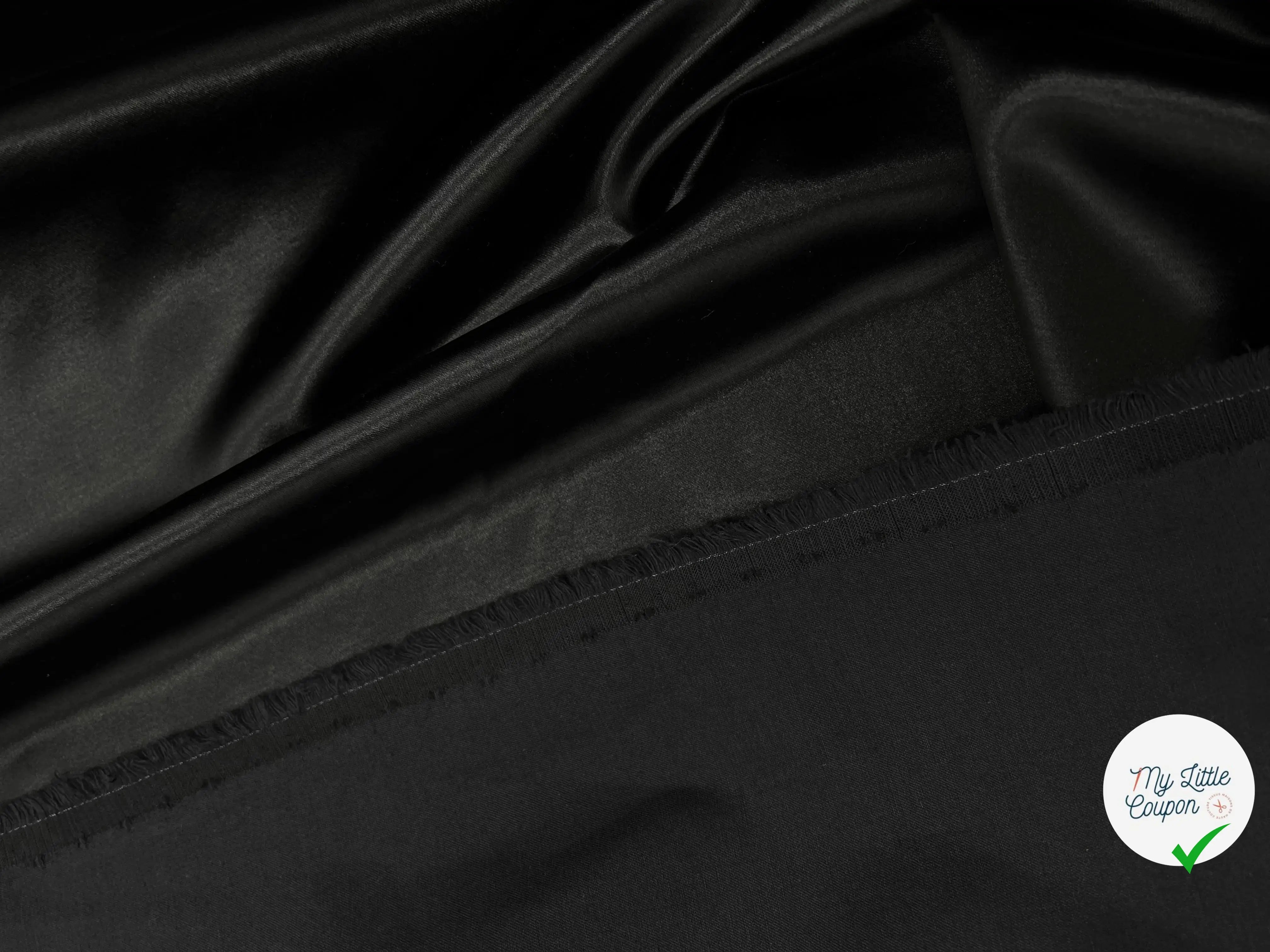 SATIN CUIR COUTURE NOIR - My Little Coupon - tissu - coudre
